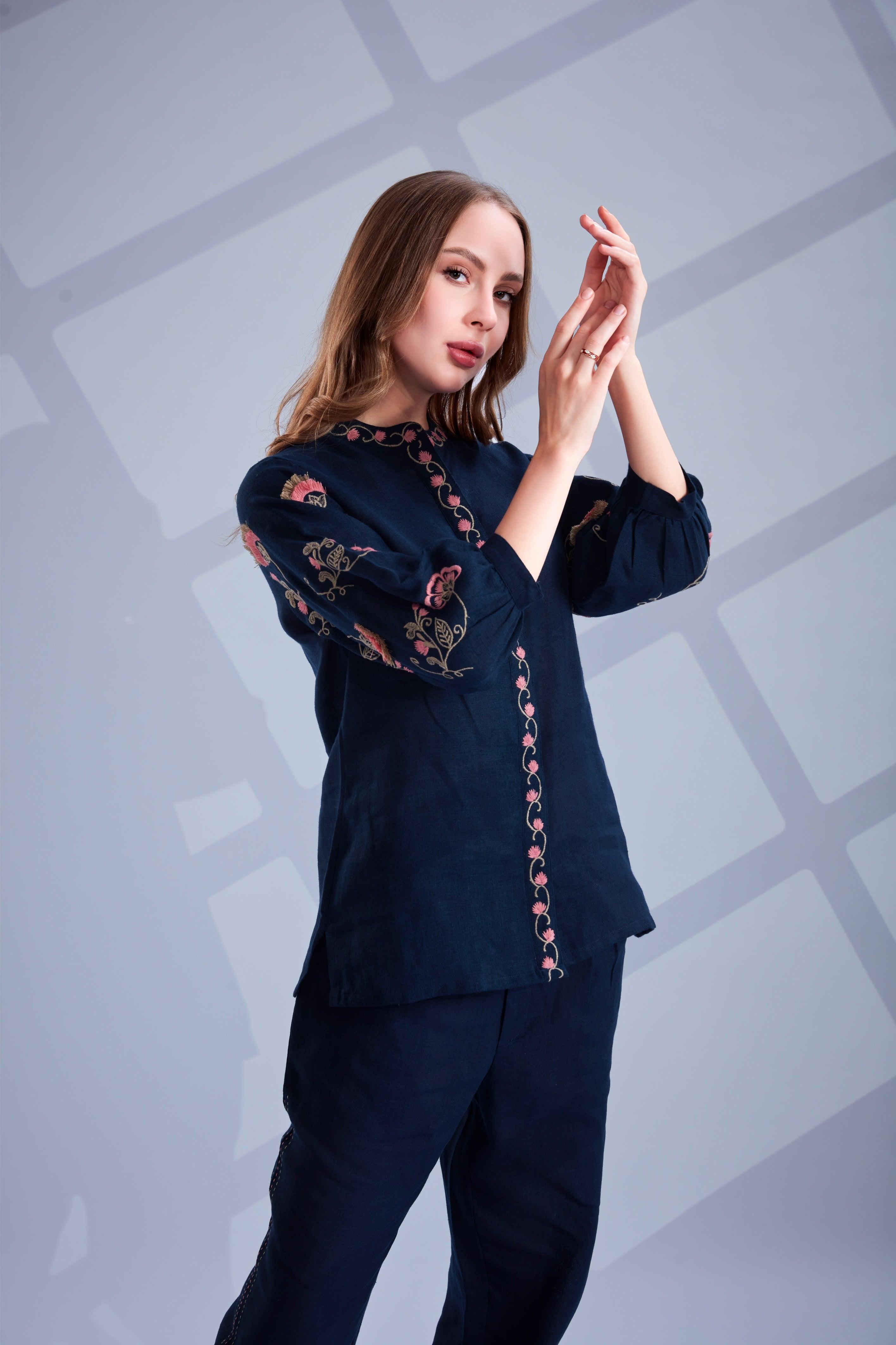 Midnight Navy Linen Co-ord Set.