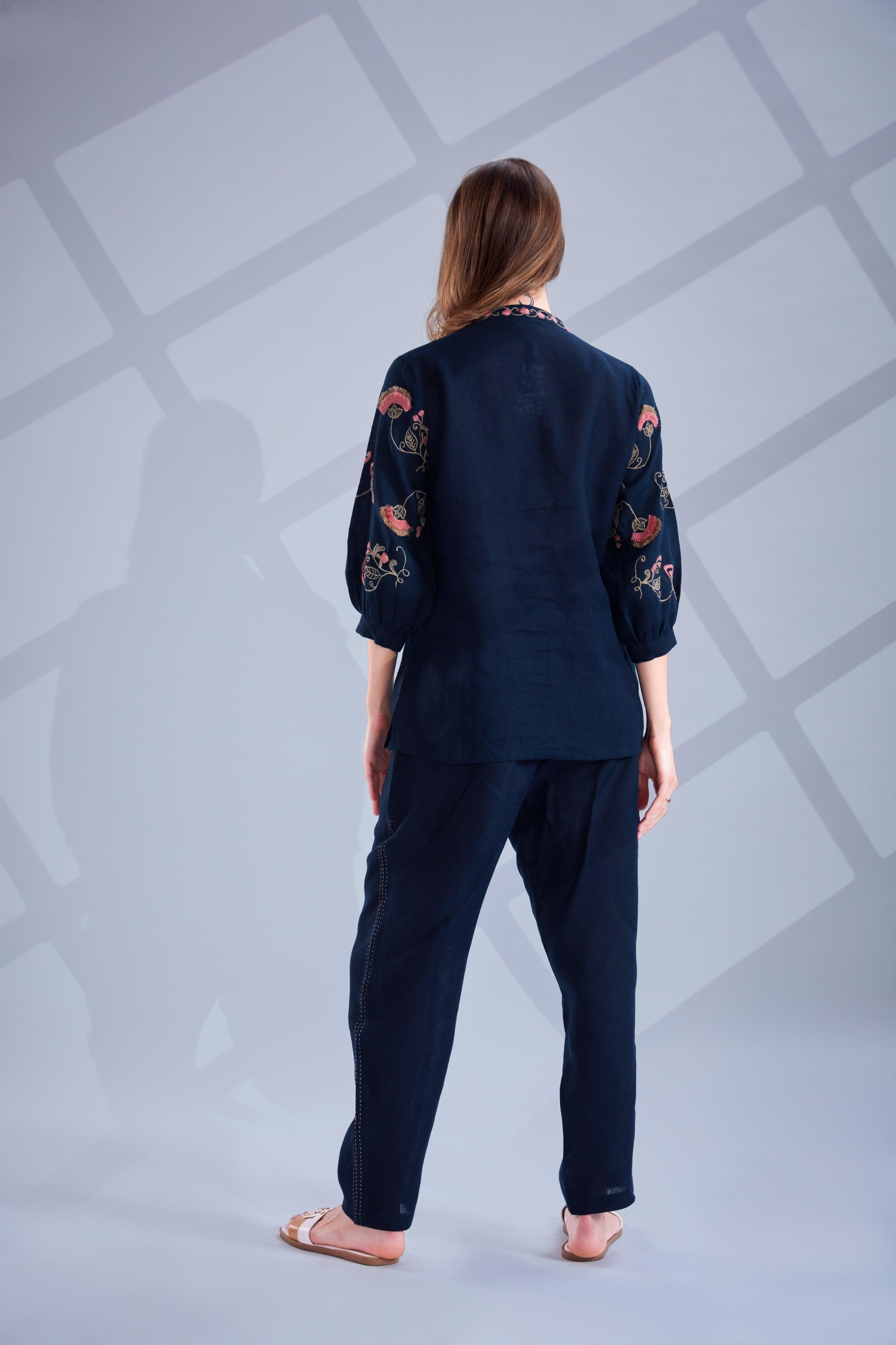 Midnight Navy Linen Co-ord Set.
