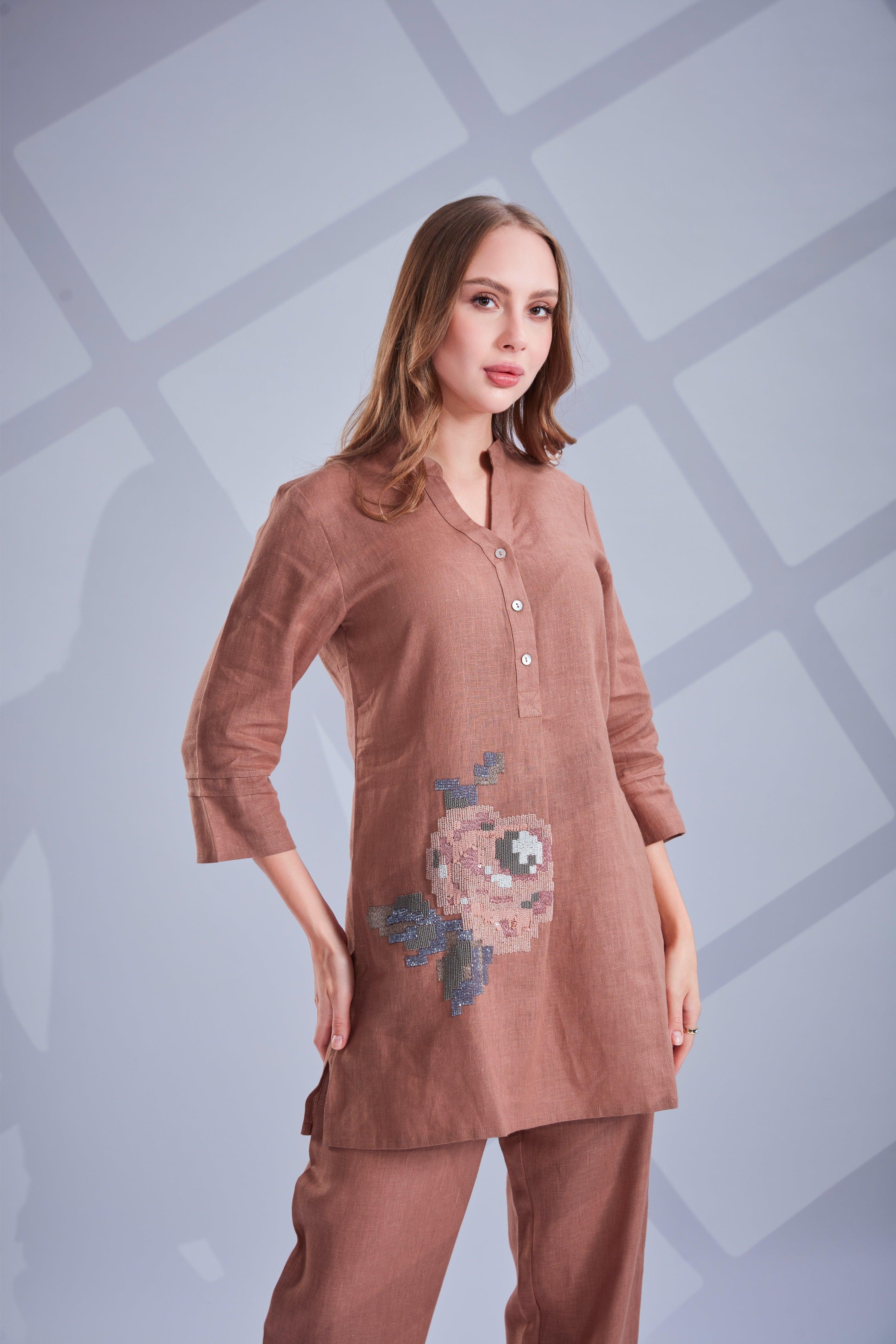 Mocha Linen Co-ord Set.