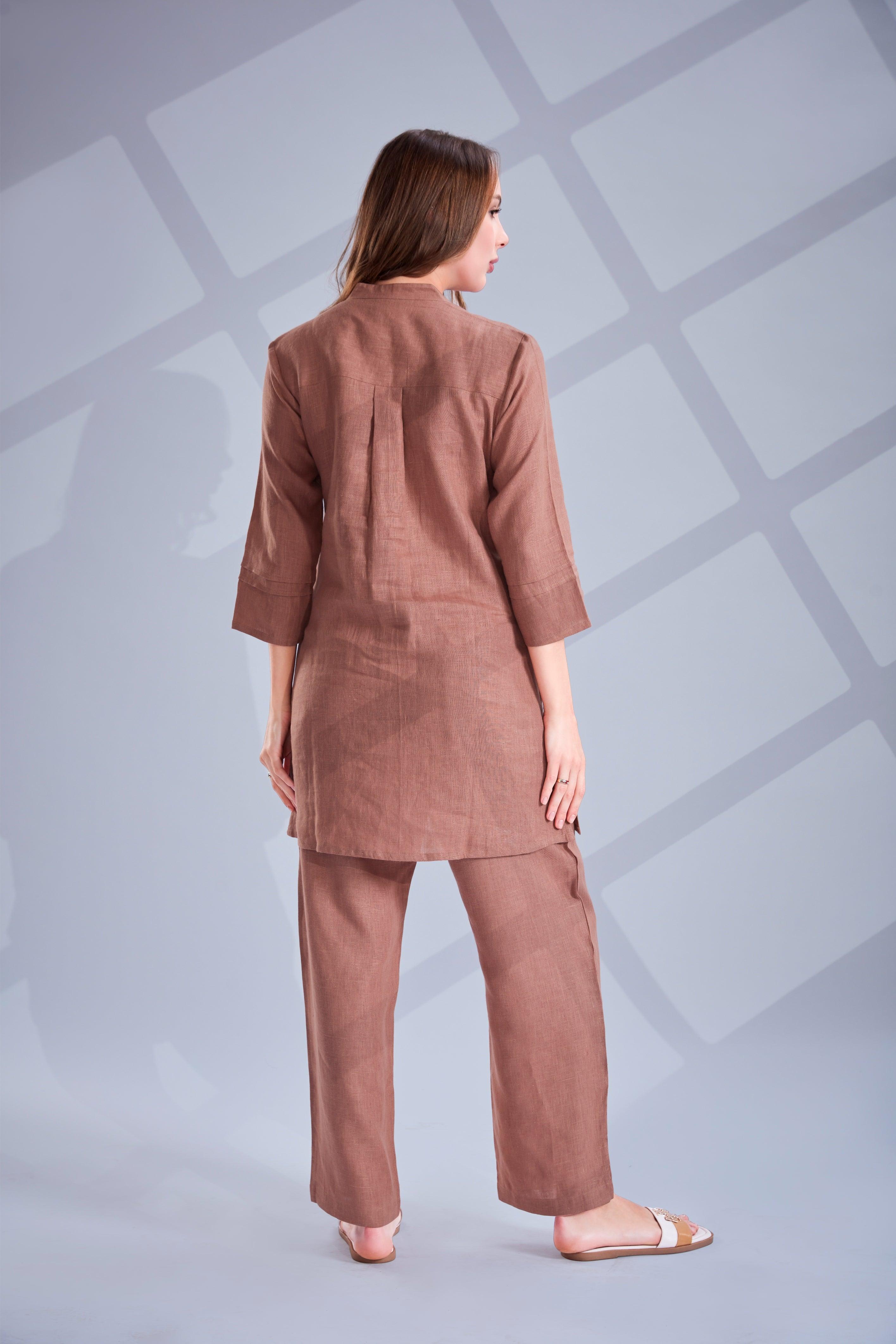 Mocha Linen Co-ord Set.