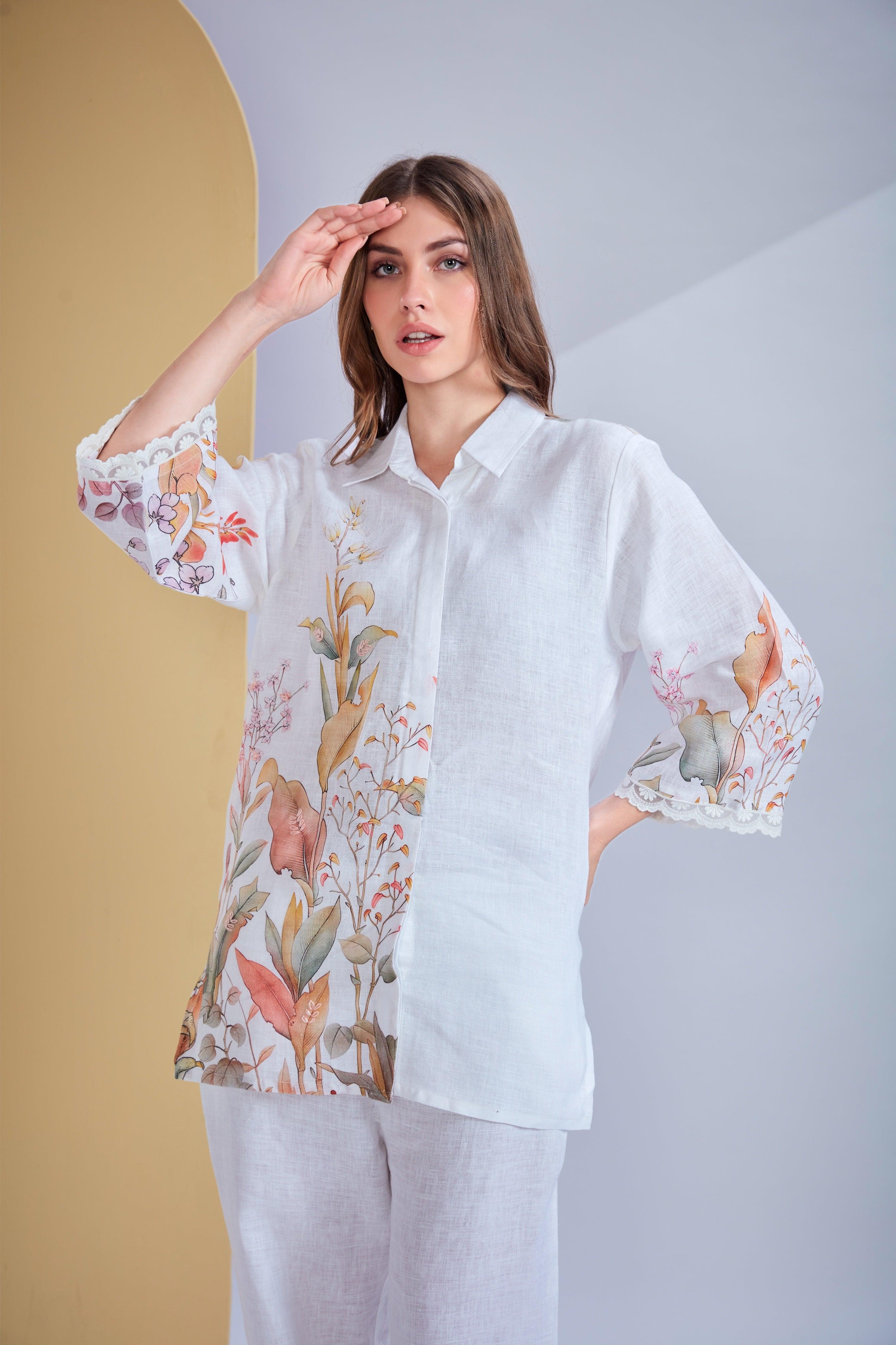 Ivory Linen Co-ord Set.