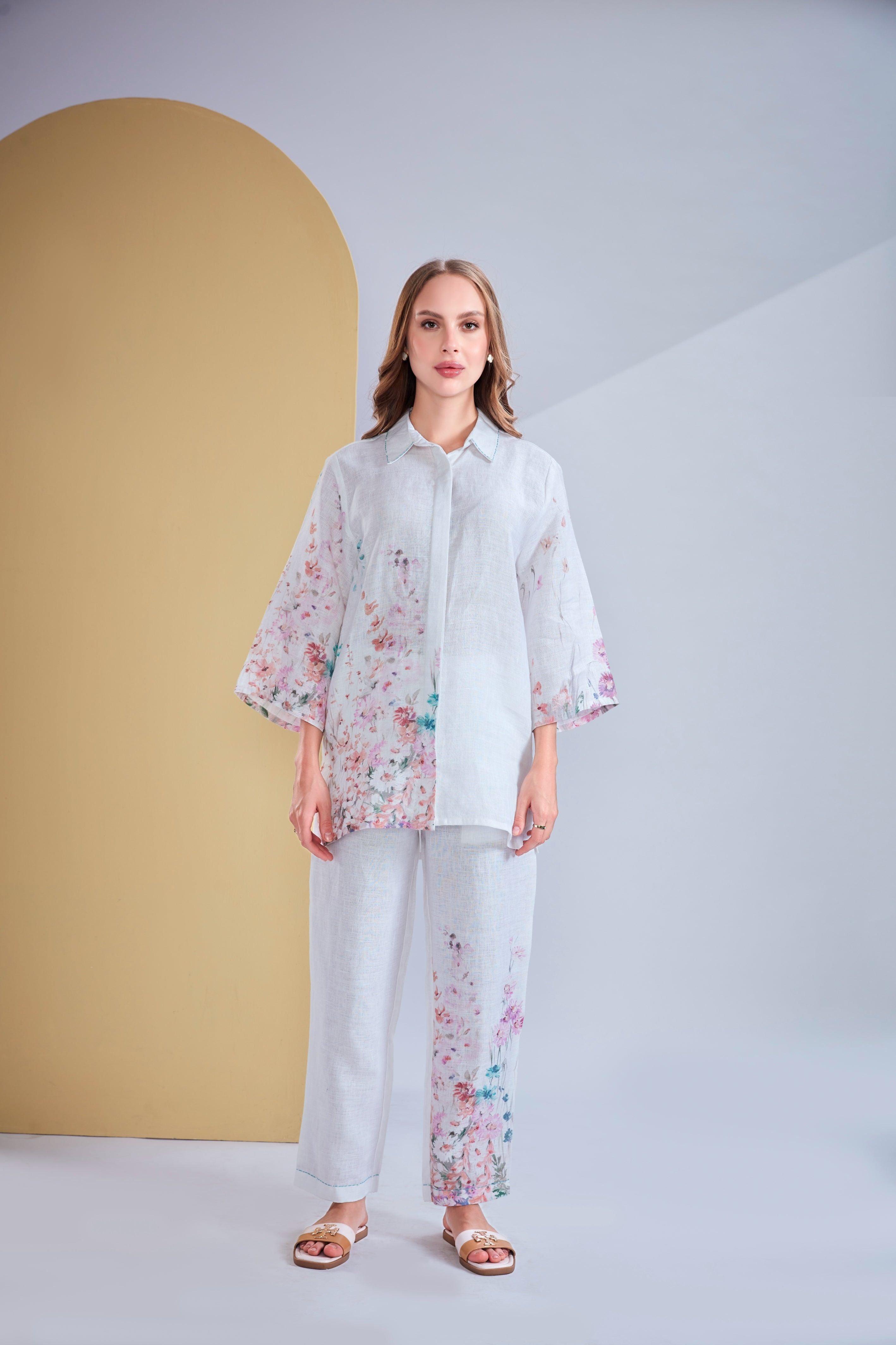 White Linen Co-ord Set.