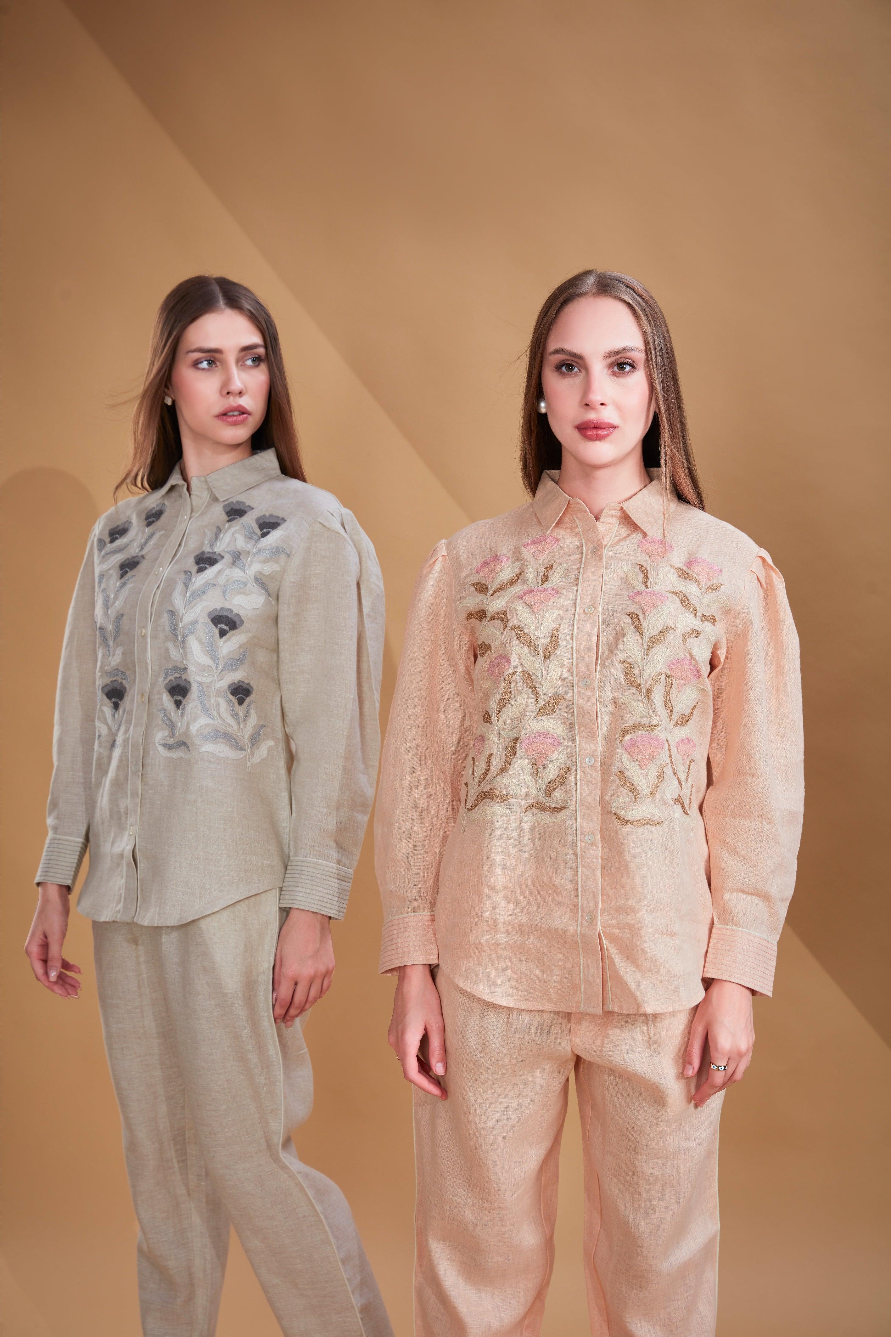 Sand Beige Linen Co-ord Set.