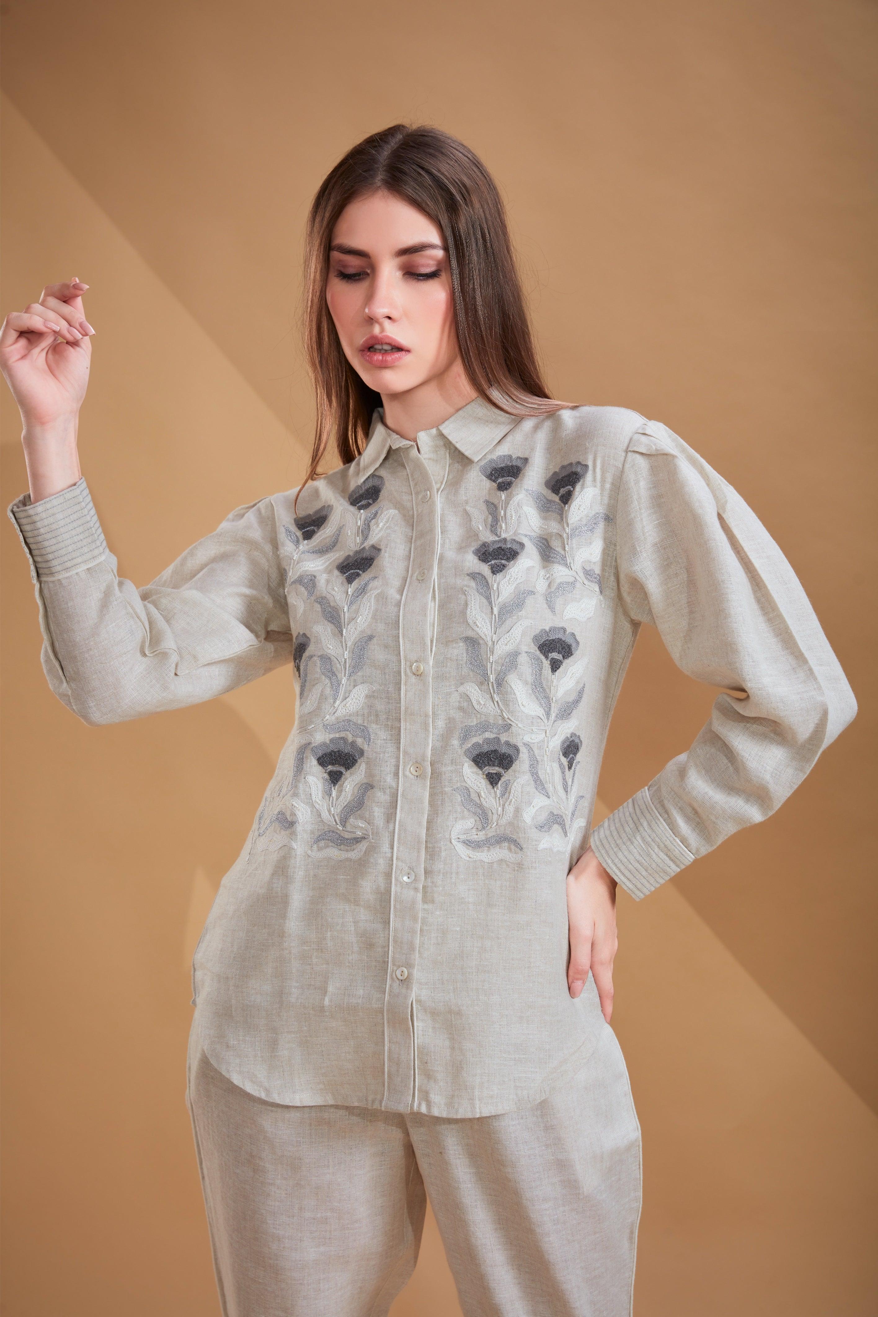 Sand Beige Linen Co-ord Set.