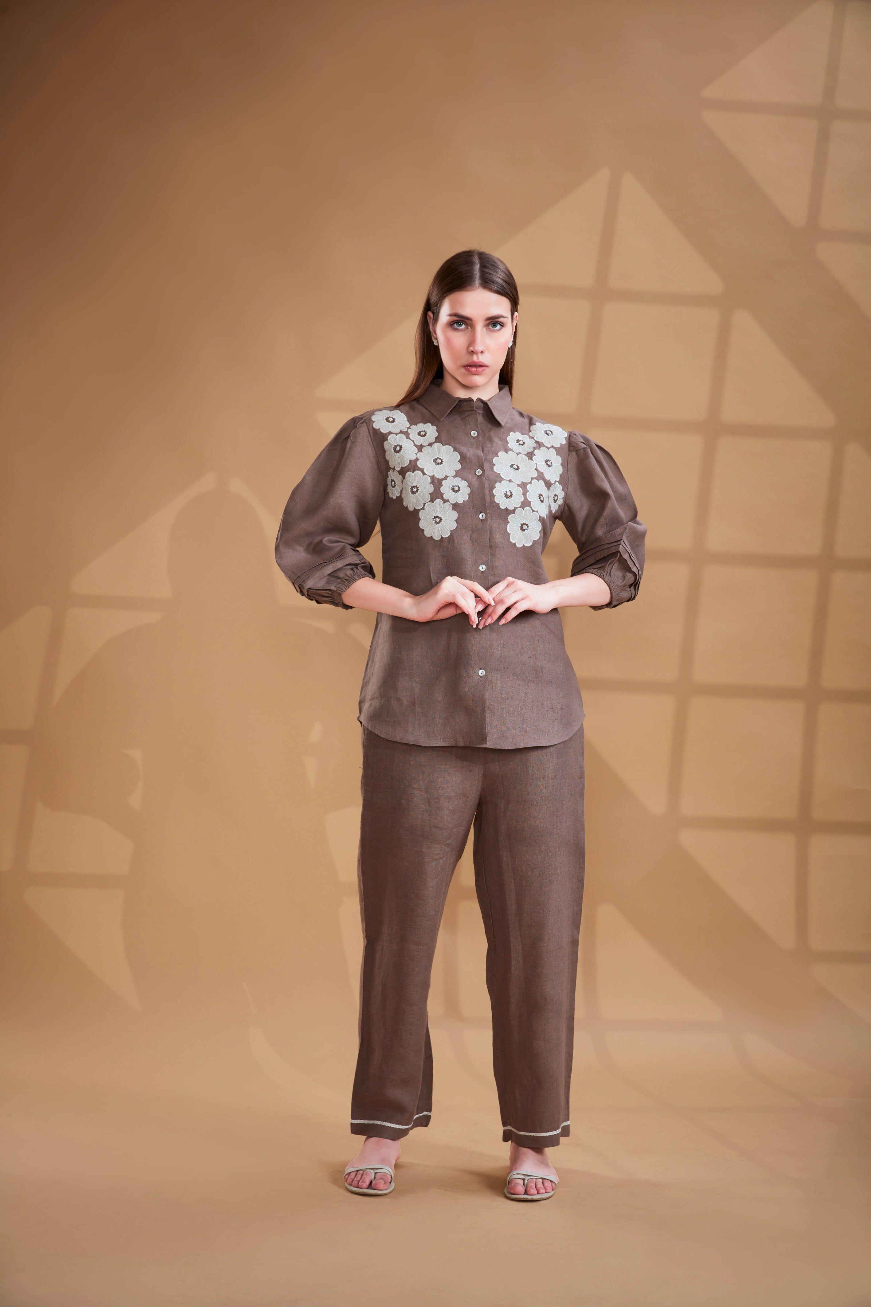 Cocoa Linen Co-ord Set.
