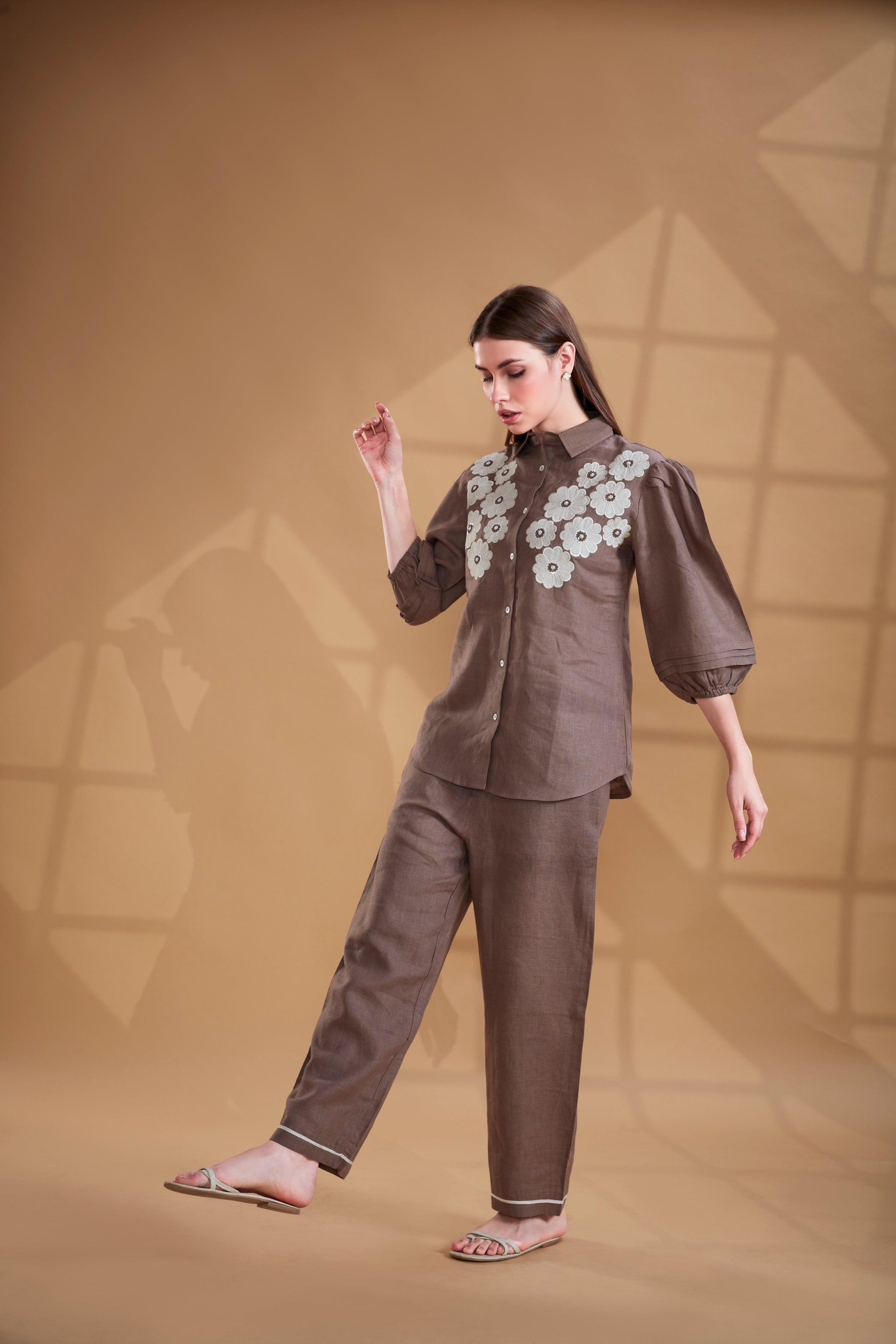 Cocoa Linen Co-ord Set.