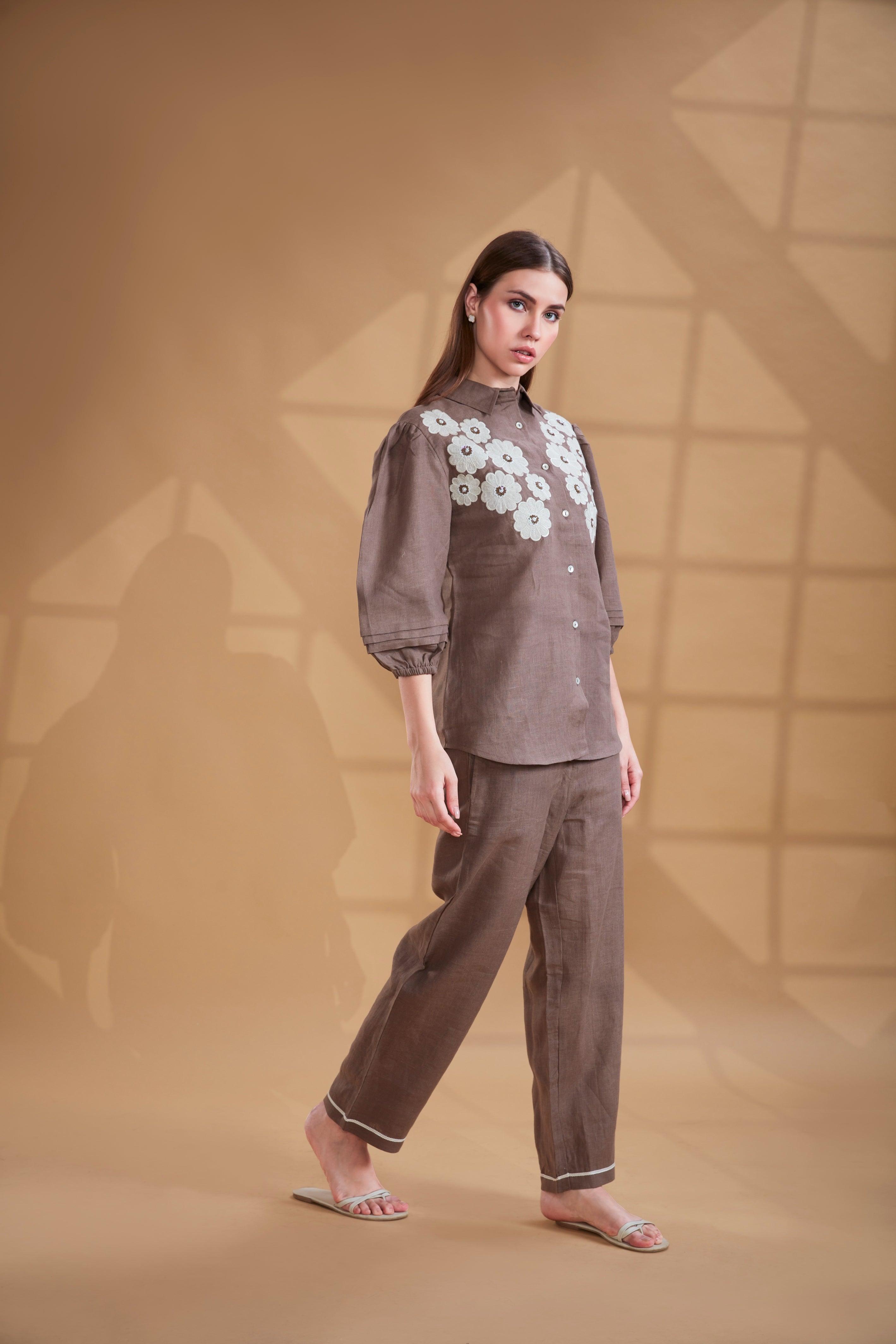 Cocoa Linen Co-ord Set.