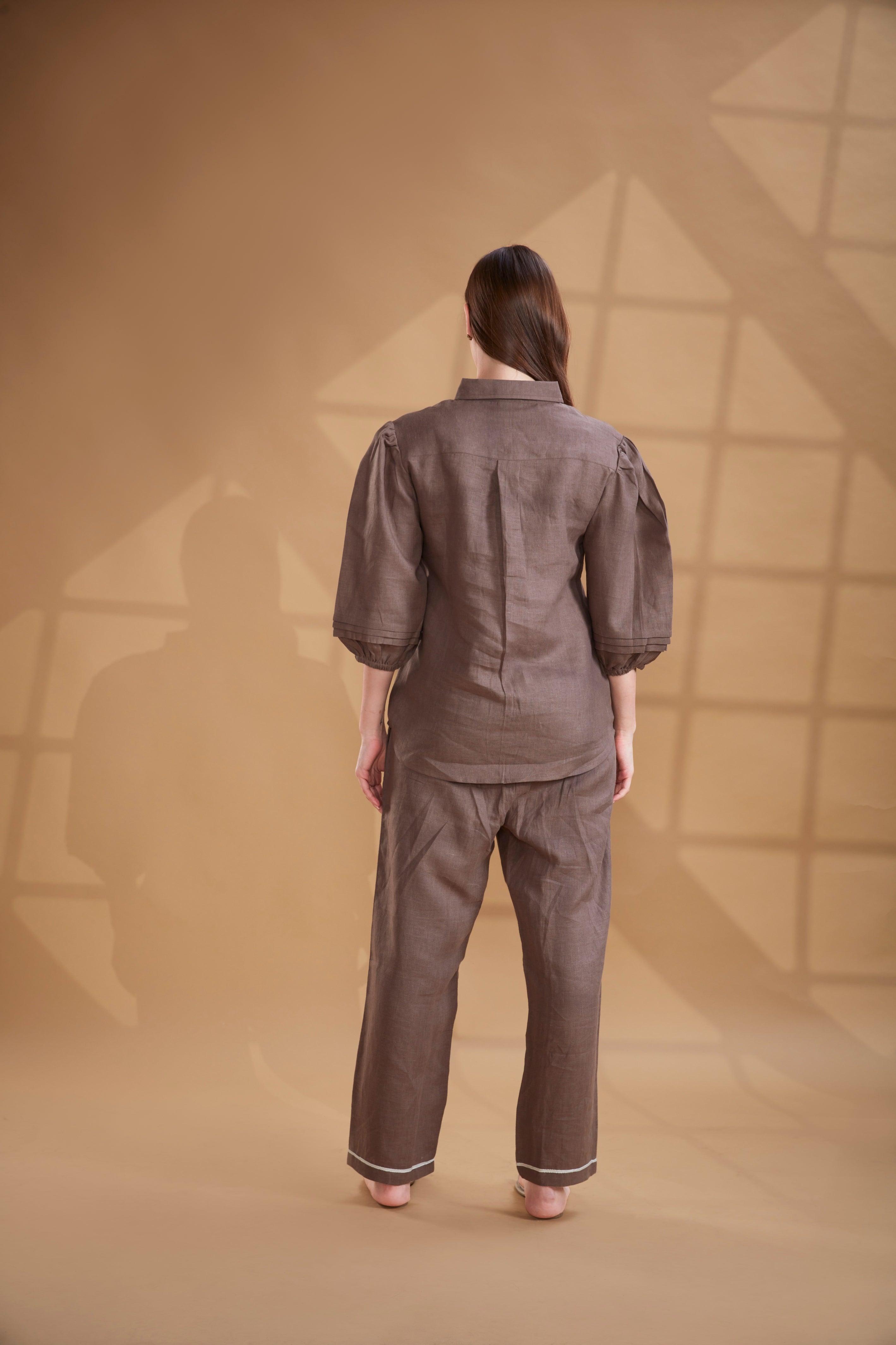 Cocoa Linen Co-ord Set.