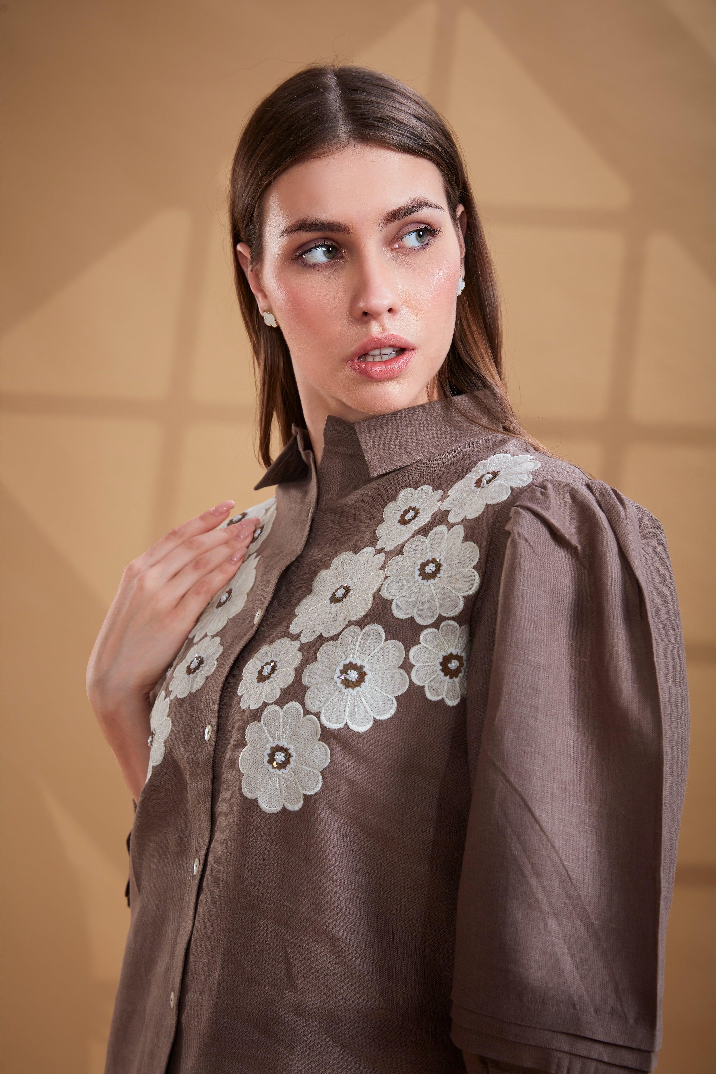 Cocoa Linen Co-ord Set.