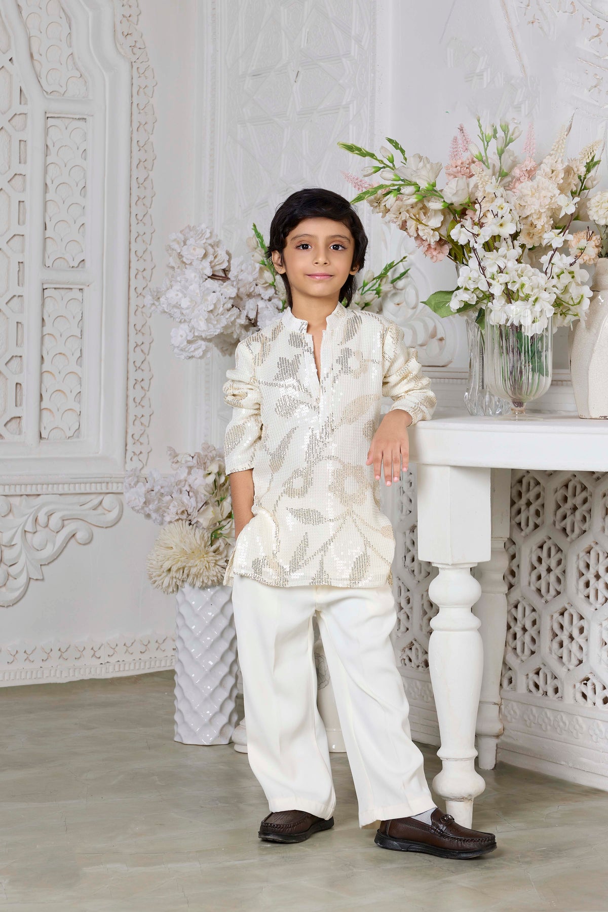 Ivory Sequin Kurta Set