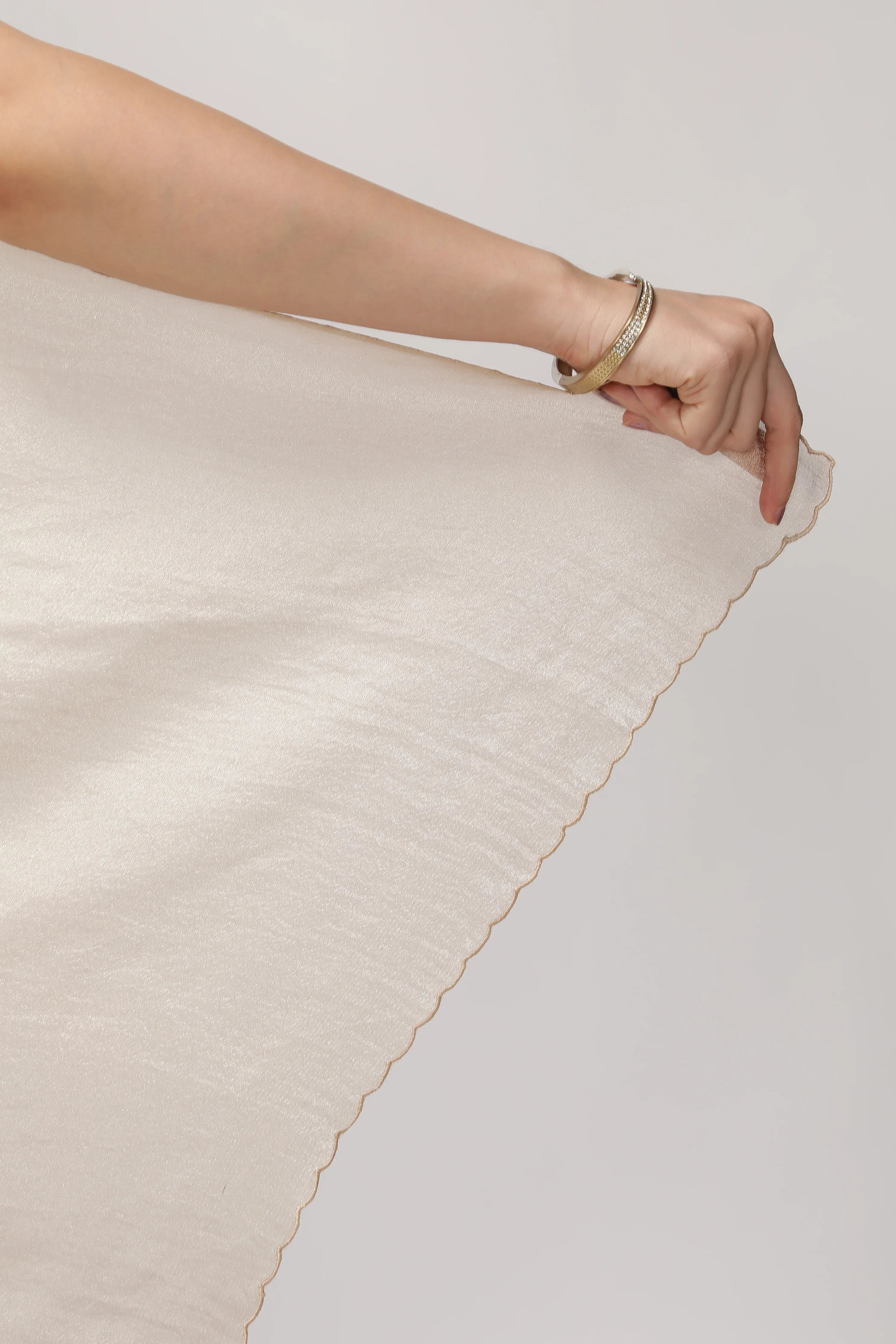 Ivory Tissue Saree with Contrast Blue Kora Thread Work Border - Mokshaa