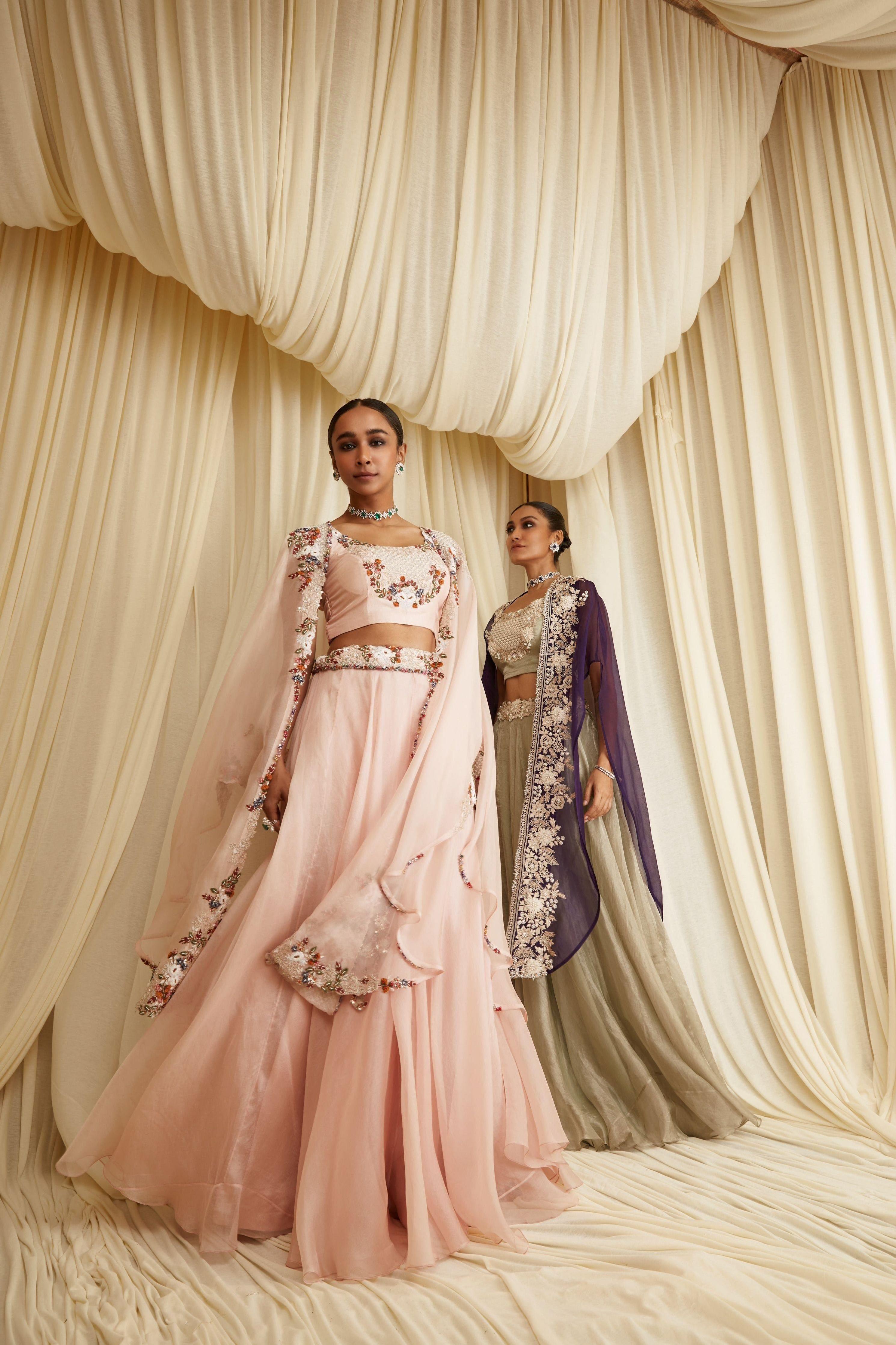 Flamingo Multithread Skirt Set Mokshaa