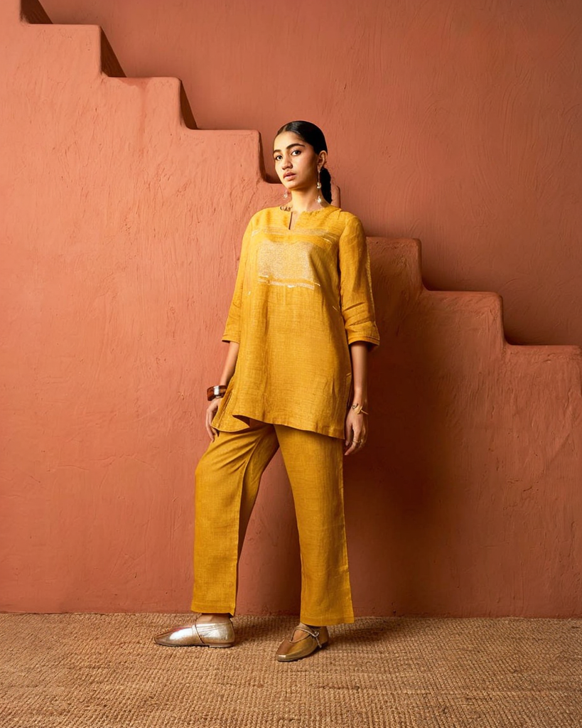 Mustard Yellow Linen Co-ord Set