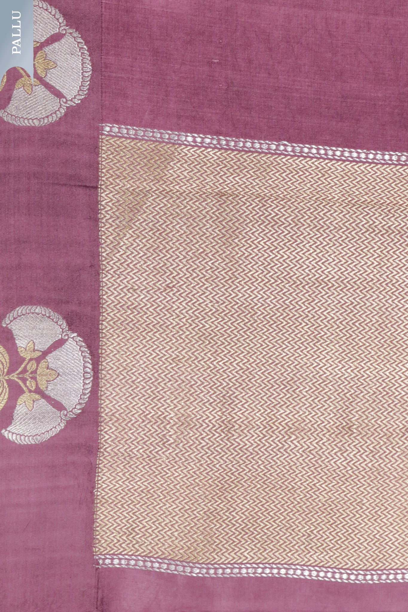 Dusty Pink Banarasi Chanderi Silk Saree with Small Motifs & Brocade Blouse