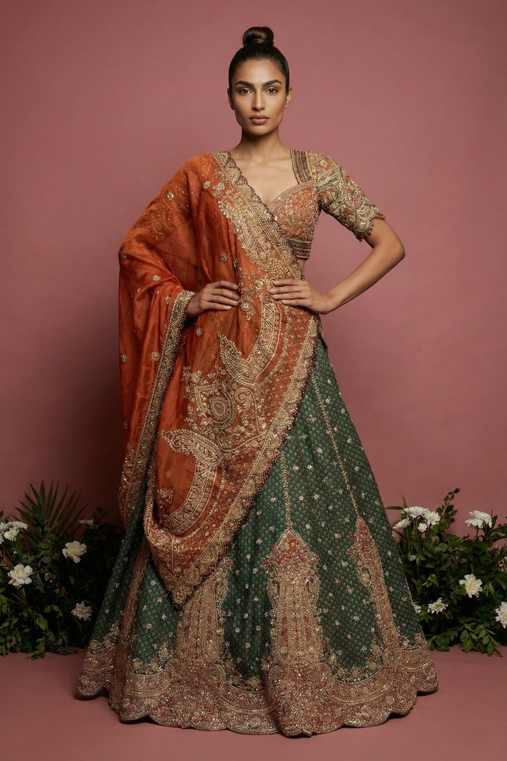 Styling Tips for Plus-Size Brides: The Perfect Lehenga Fit & Fabrics - Mokshaa