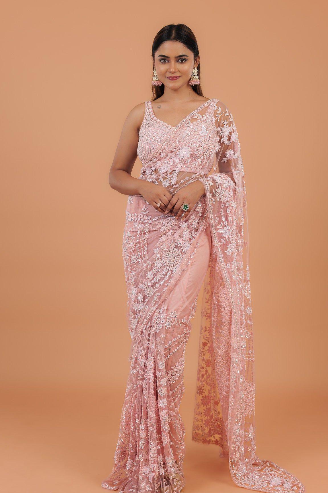 Why Net Sarees Are the Ultimate Choice for Evening Glam - Mokshaa