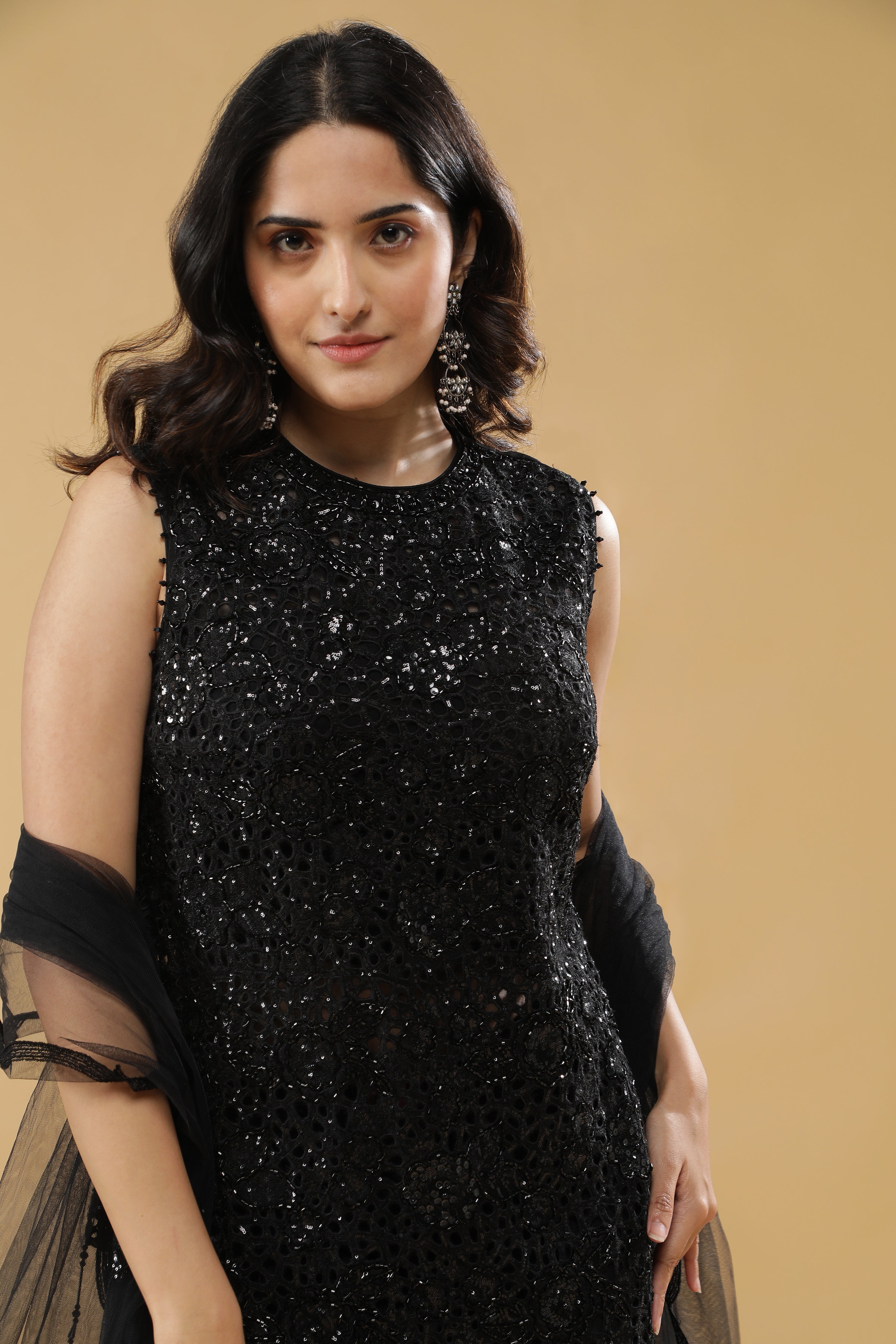 Black Georgette Palazzo Set