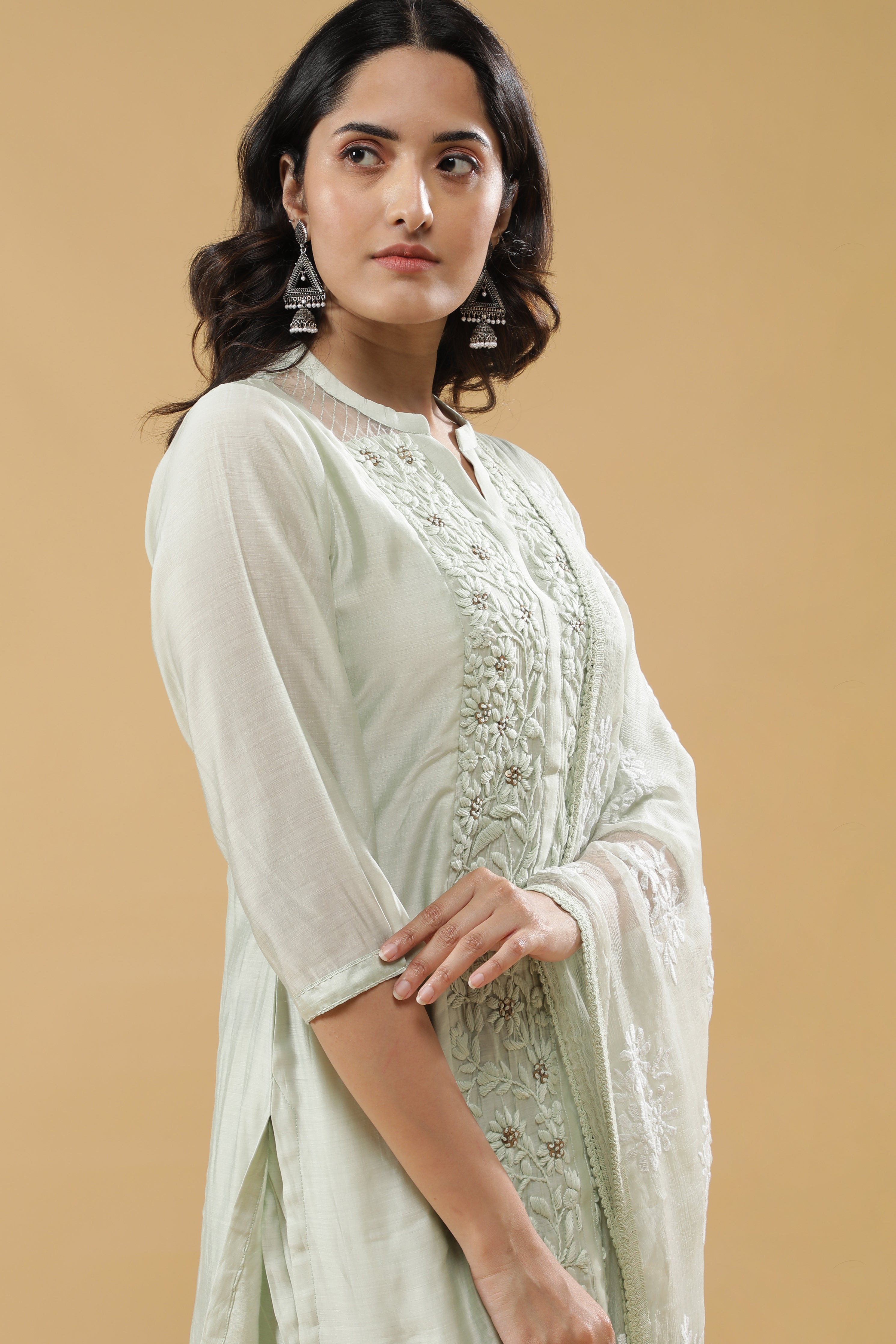 Light Green Chanderi Salwar Set