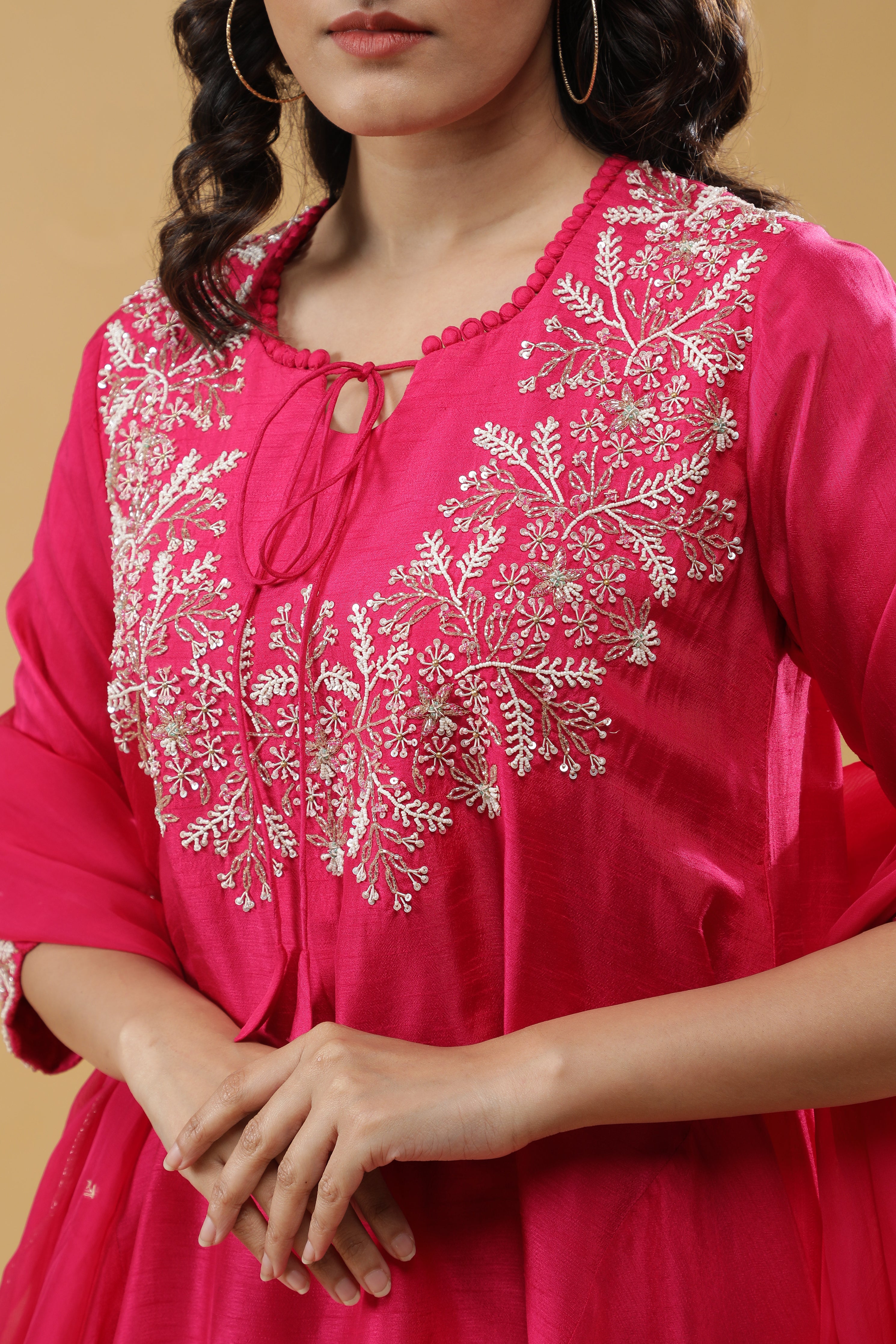 Pink Embroidered Kurta Set