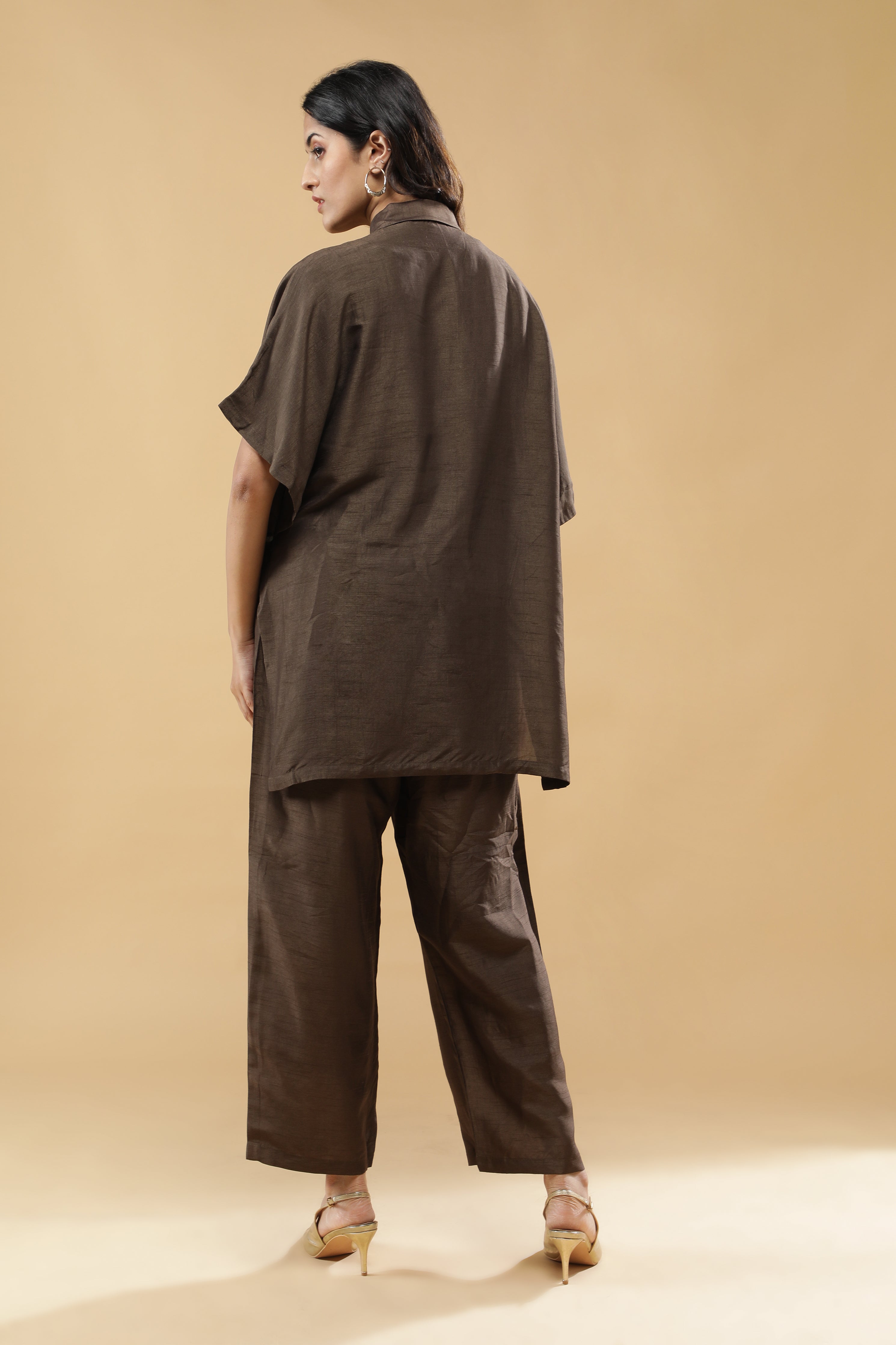 Brown silk Co-ord Set