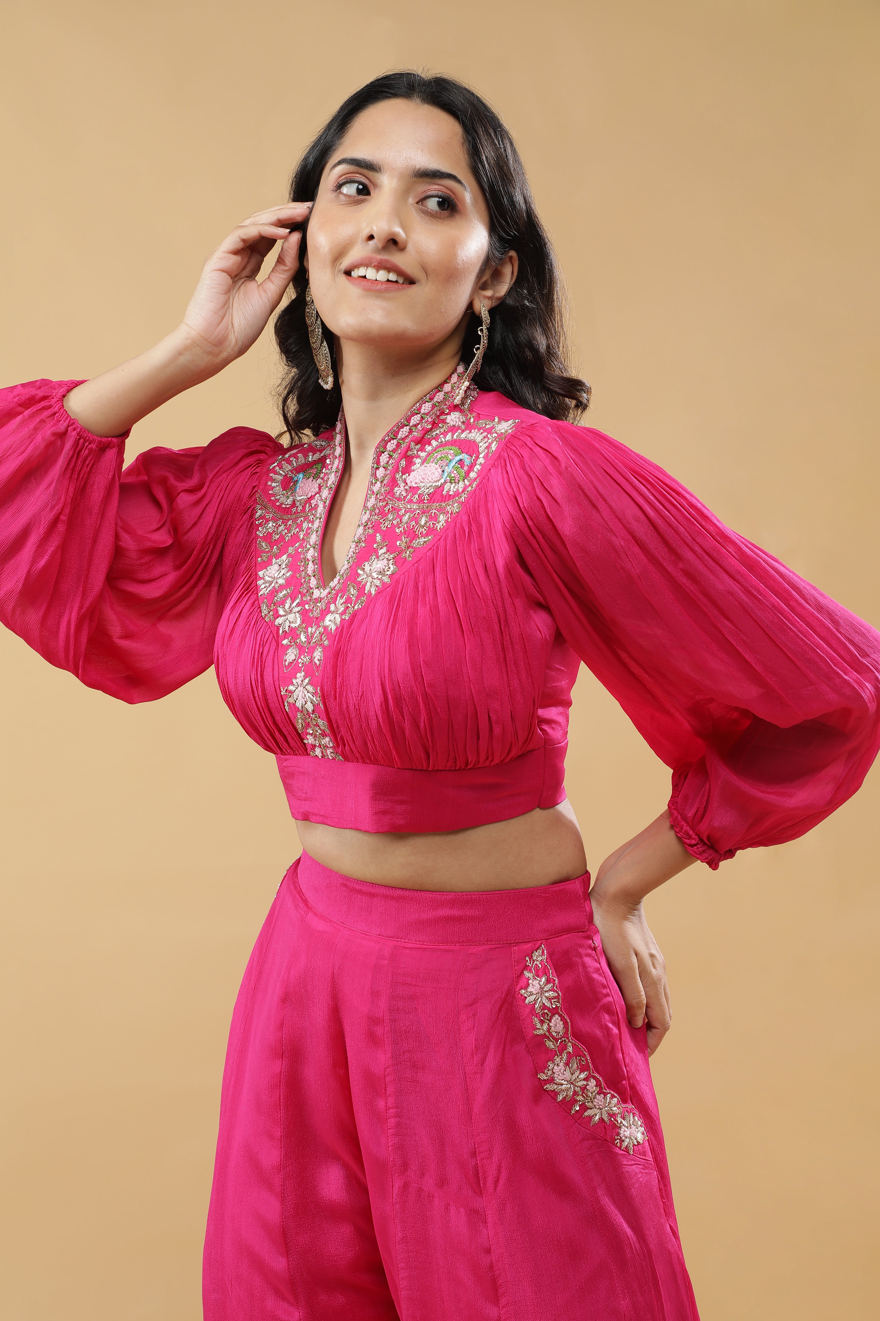 Pink Embroidered Co-ord Set
