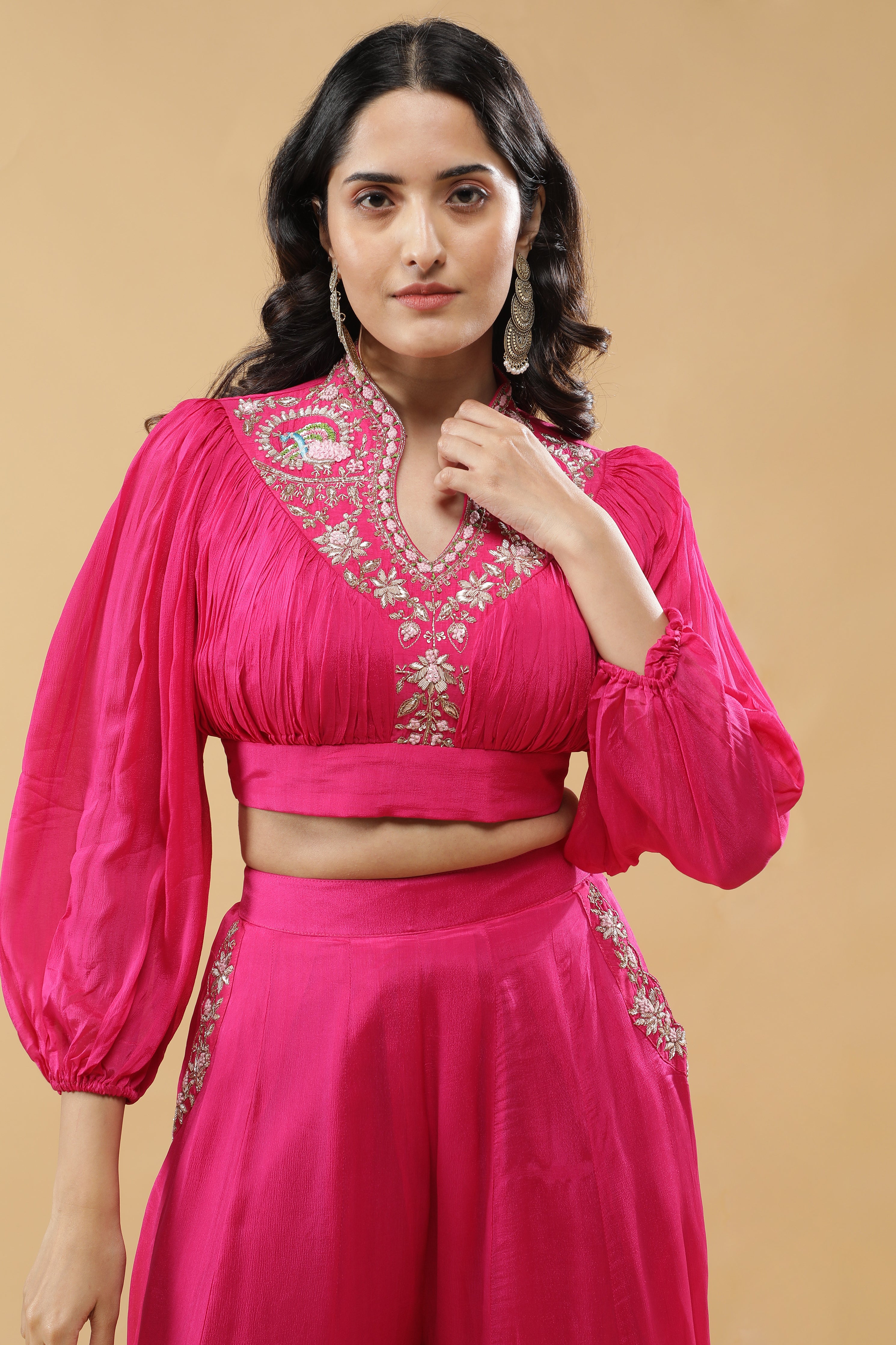 Pink Embroidered Co-ord Set
