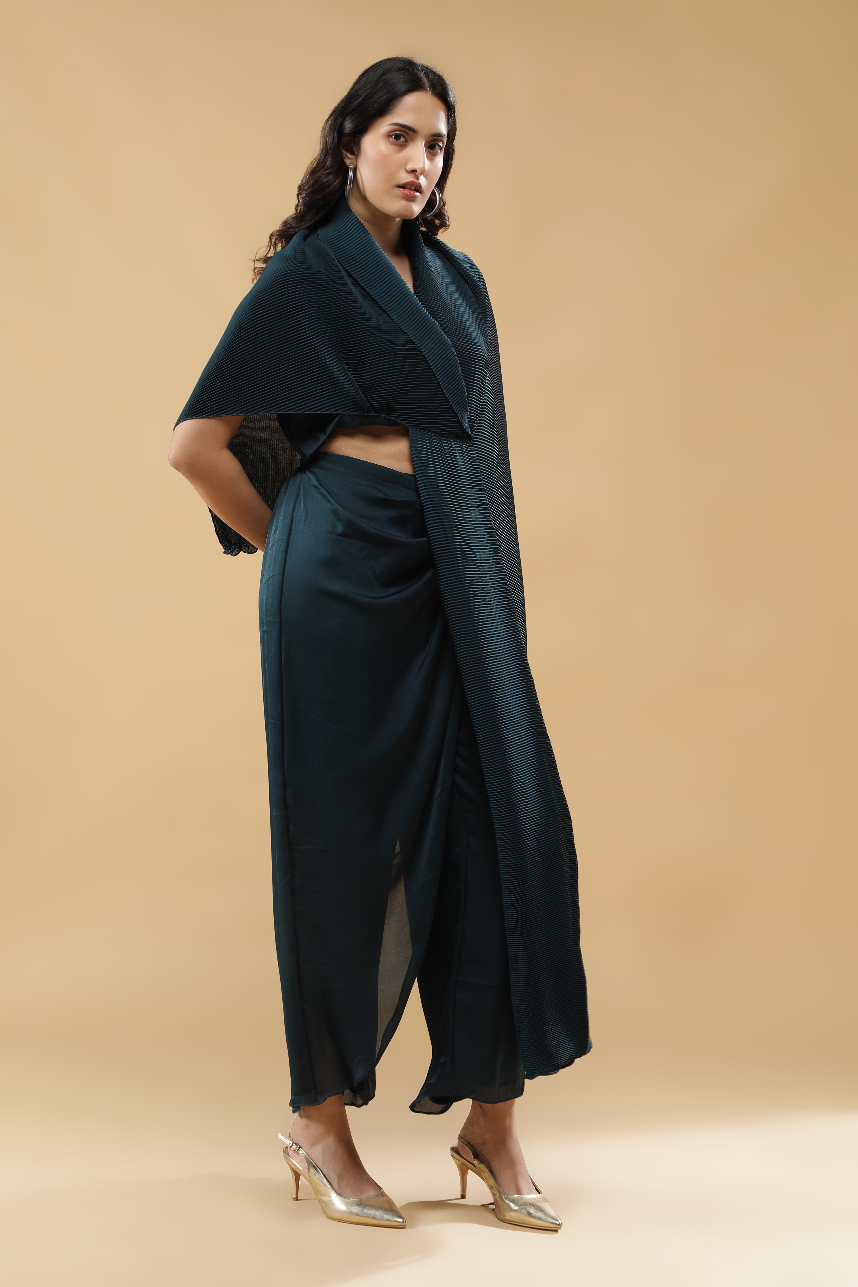 Deep Teal Indo-Western Set