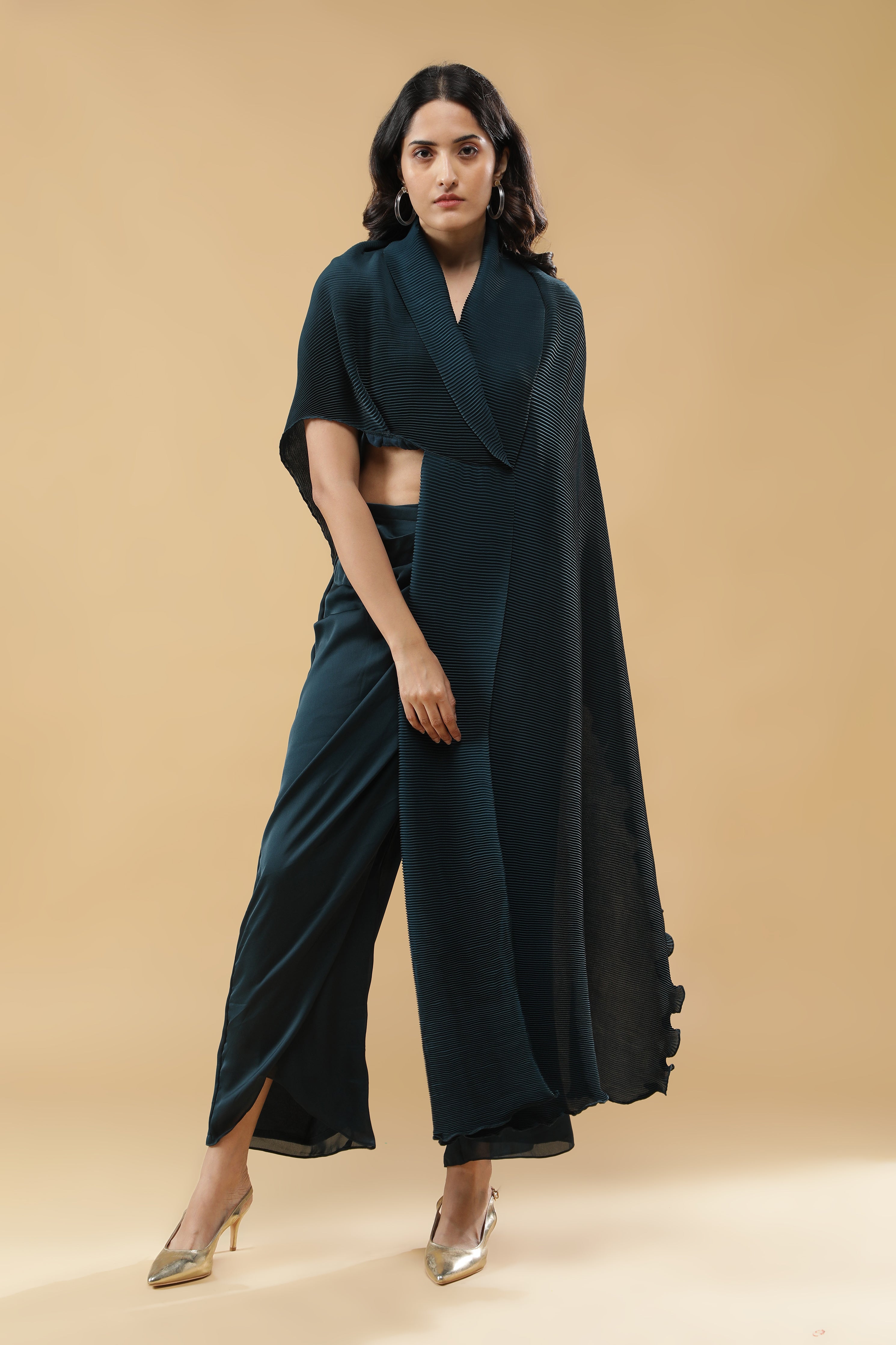 Deep Teal Indo-Western Set