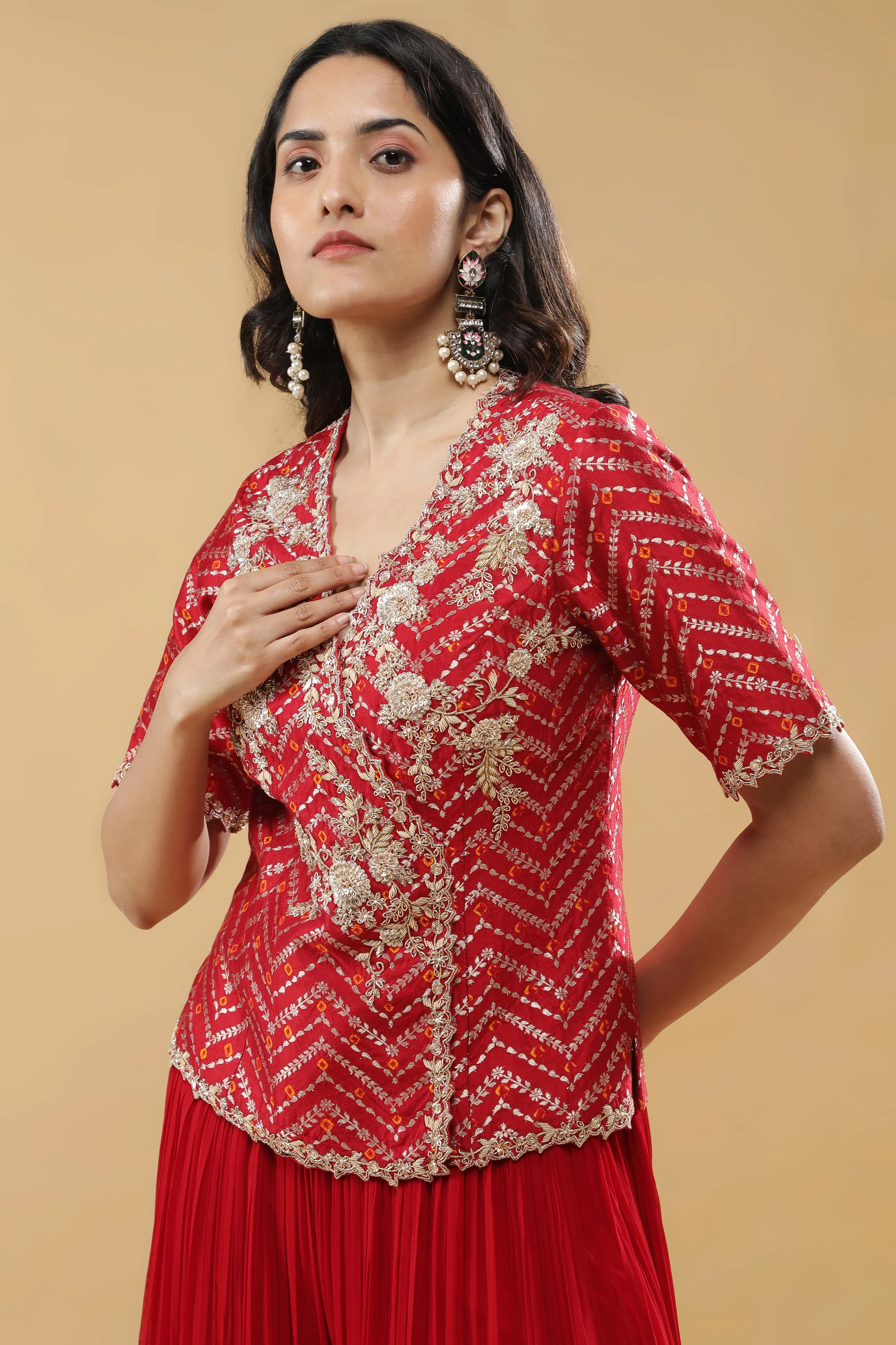 peplum indo western dress Beige gold peplum top sharara palazo indo western party wear wedding wear