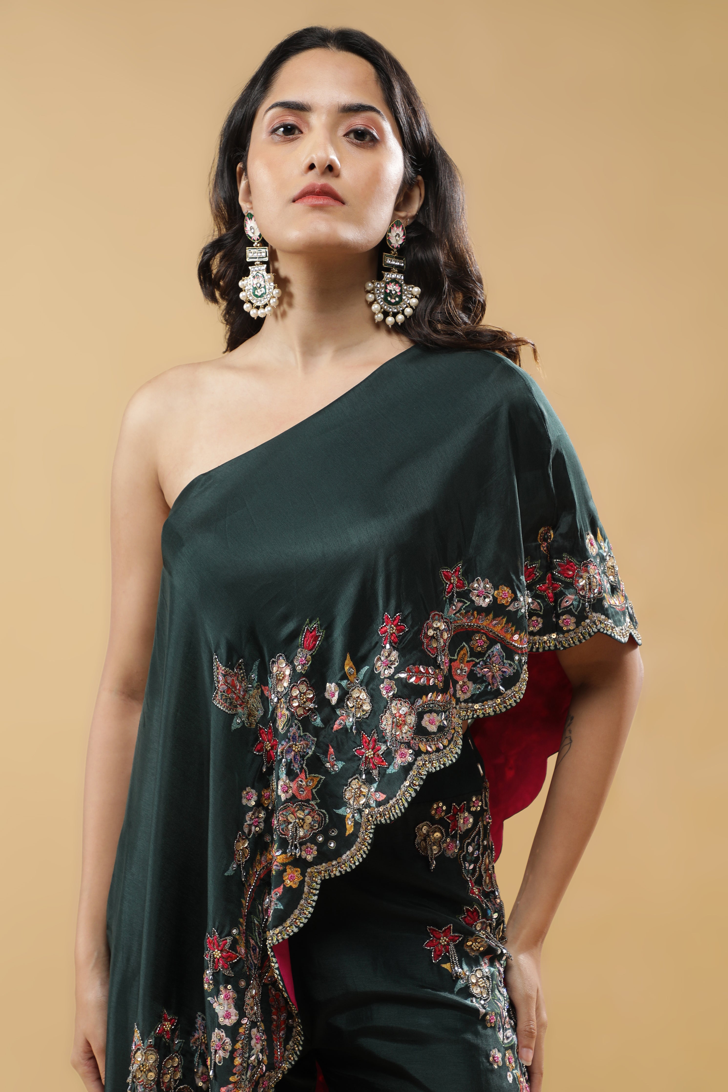 Bottle Green Indo-Western