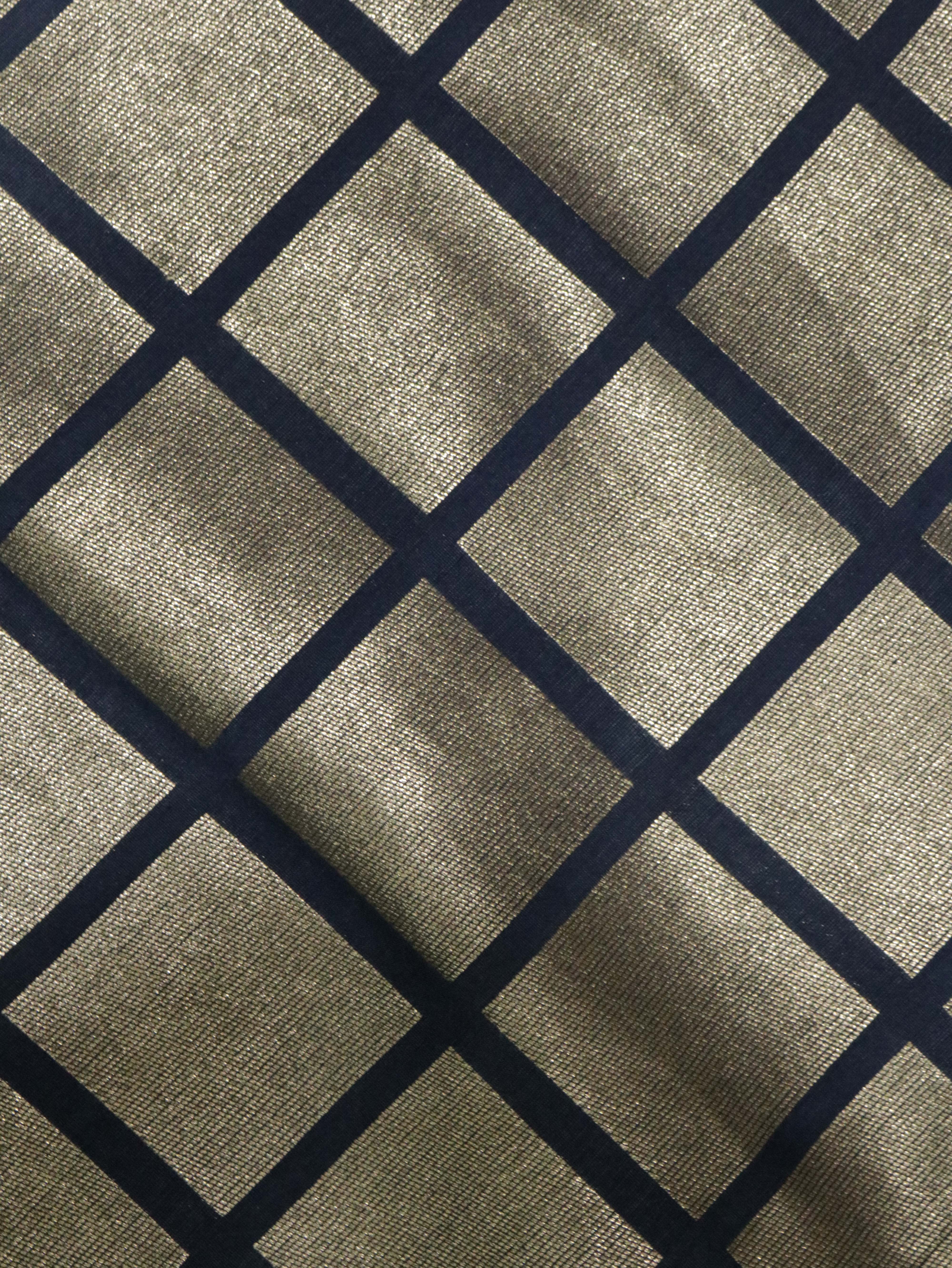 Ash Blue Handloom Silk Saree with Silver Zari Geometric Weaving