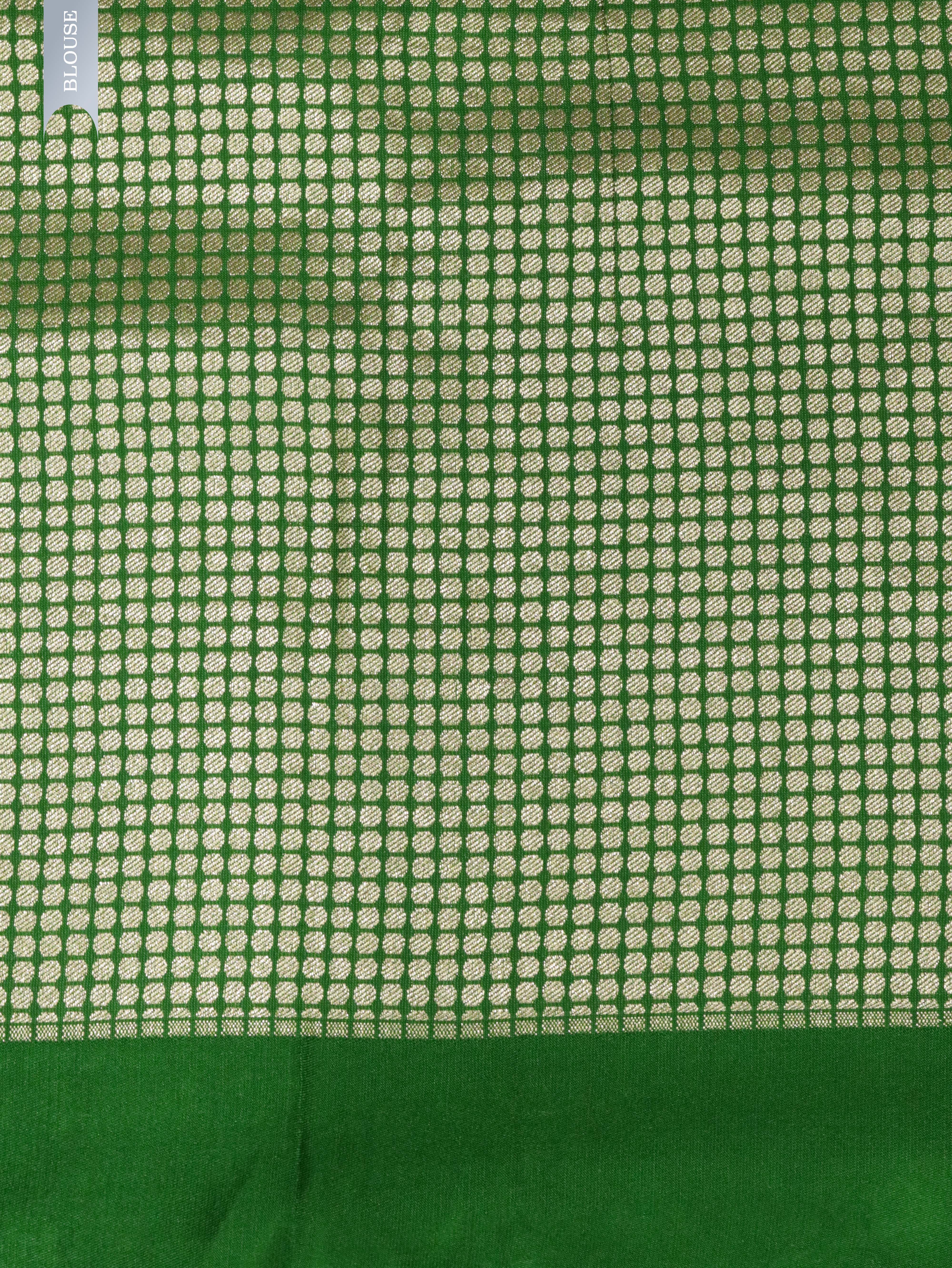 Ash Blue Handloom Silk Saree with Silver Zari Geometric Weaving