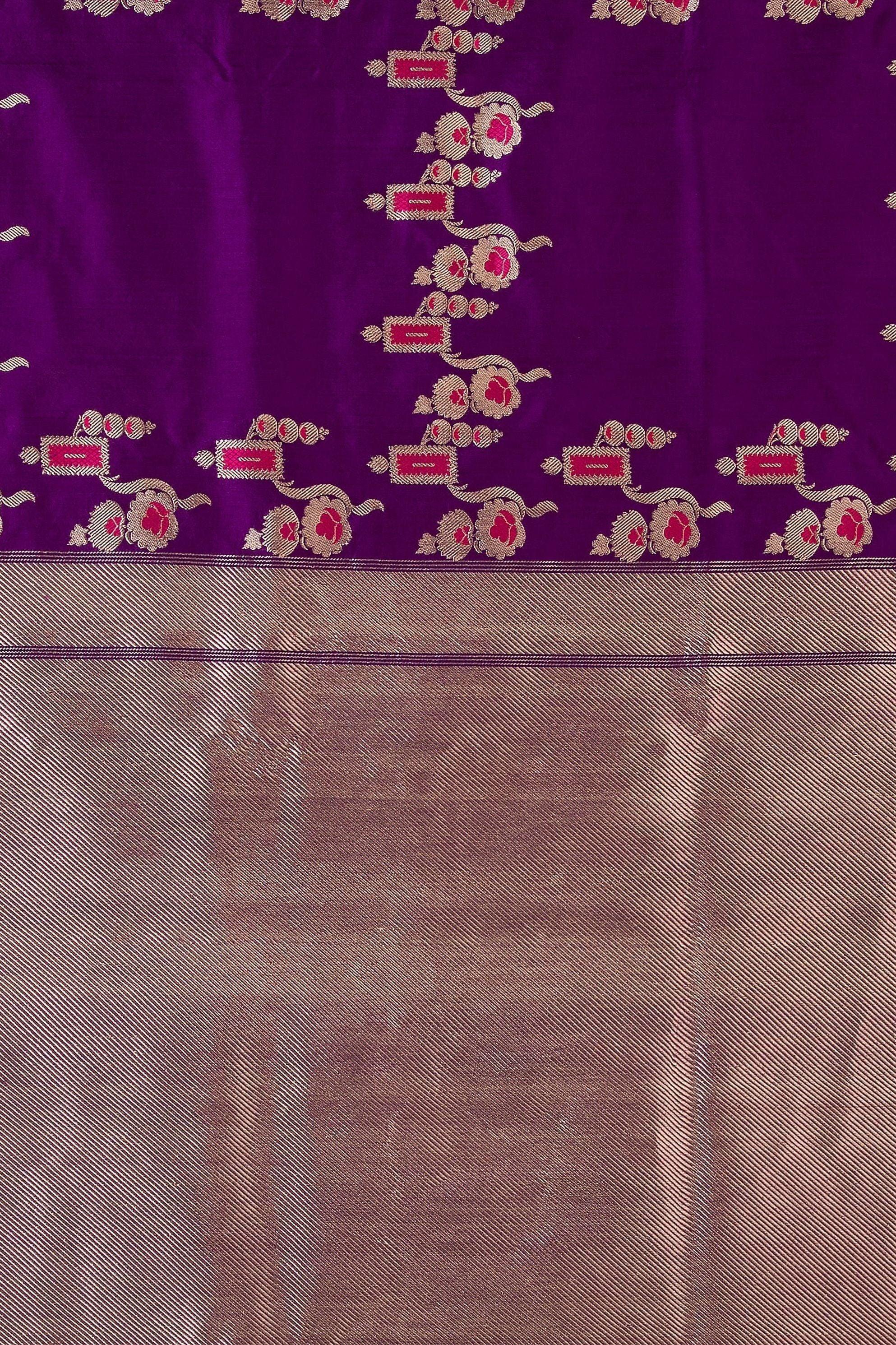 Purple Banaras Silk Saree - Mokshaa