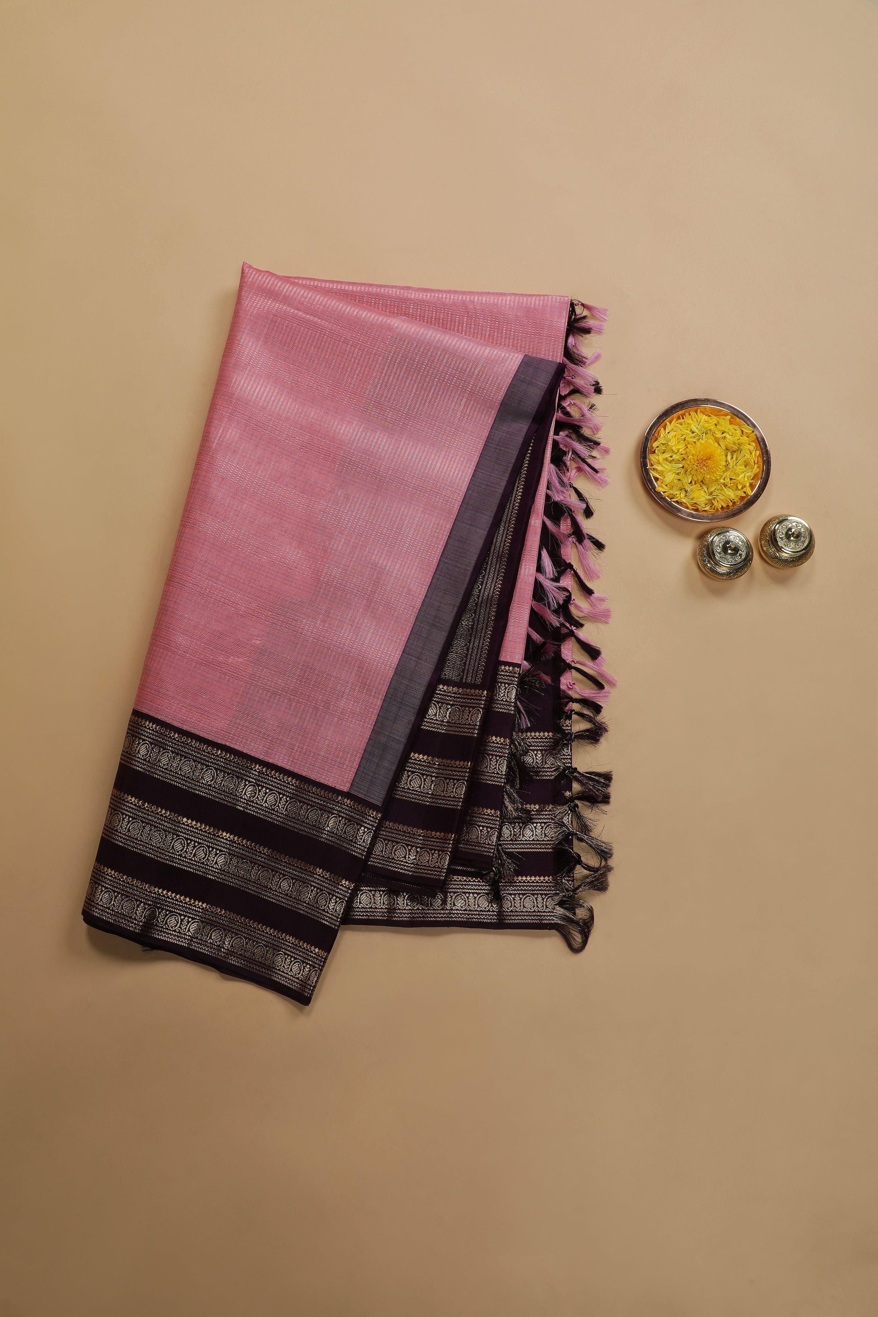 Lavender Kanchipuram Silk Saree (Copy)  Mokshaa