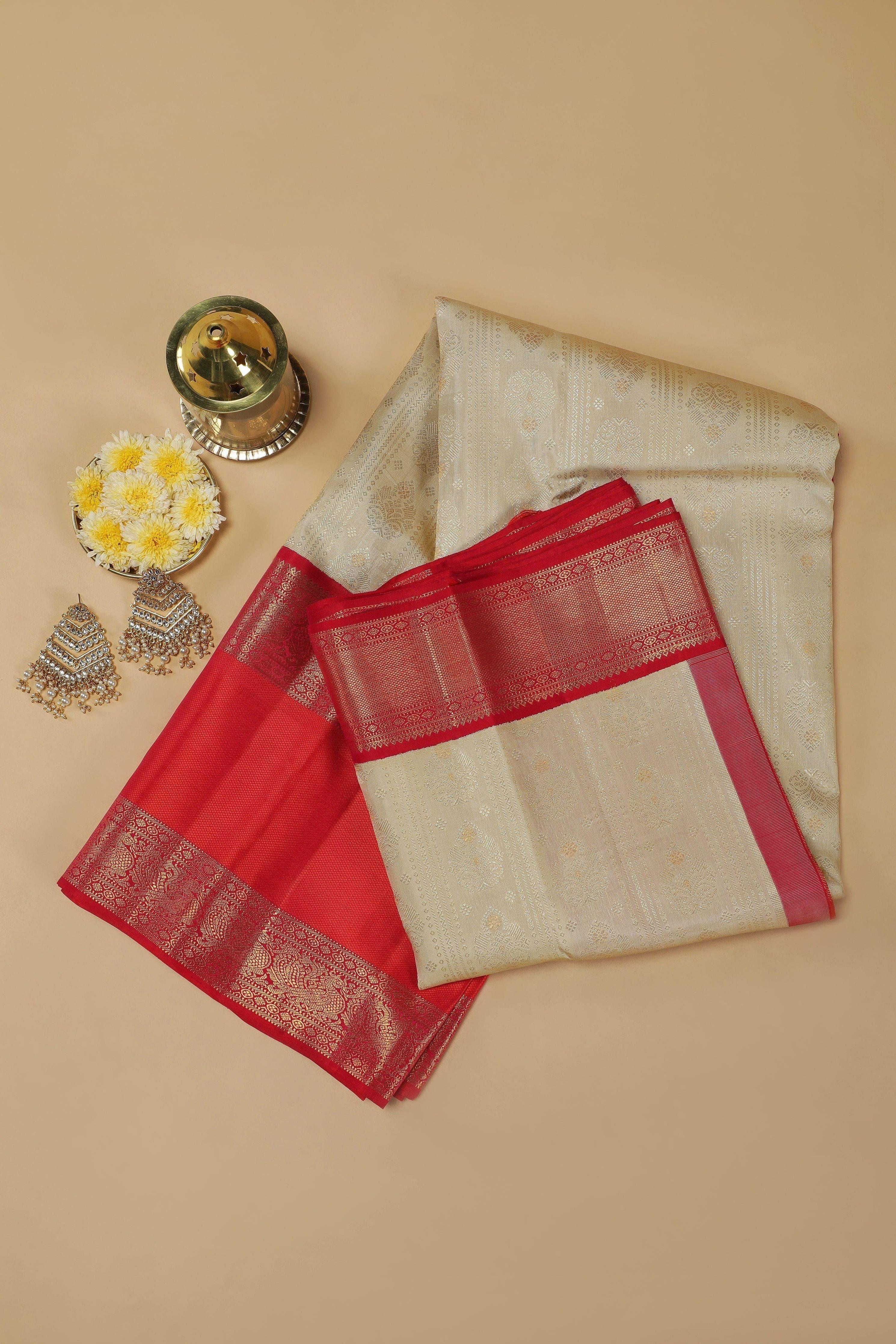 Purple Kanchipuram Silk Saree (Copy)  Mokshaa