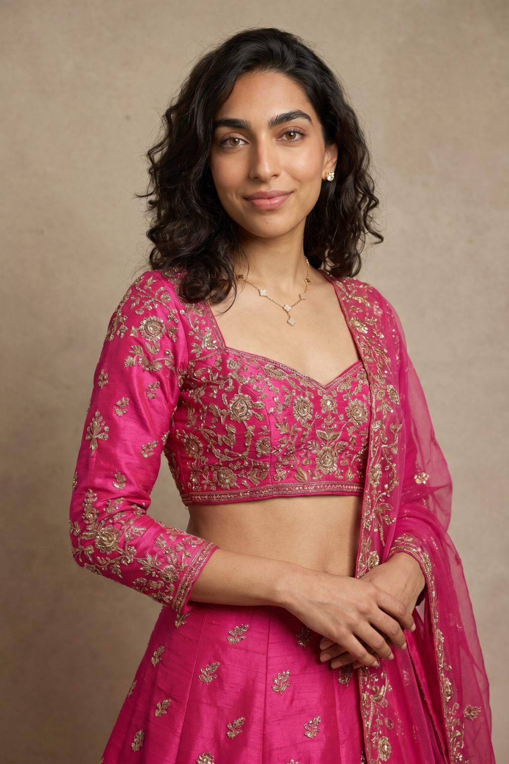 Pink Raw Silk Lehenga