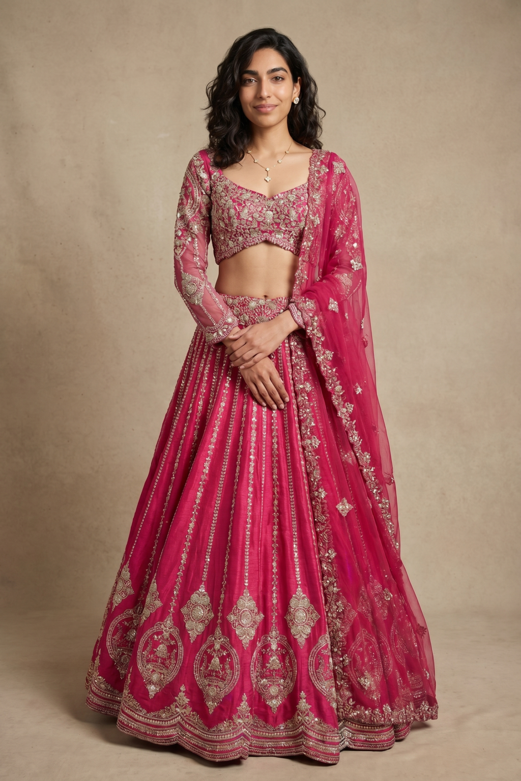 Rani Pink Raw Silk Lehenga