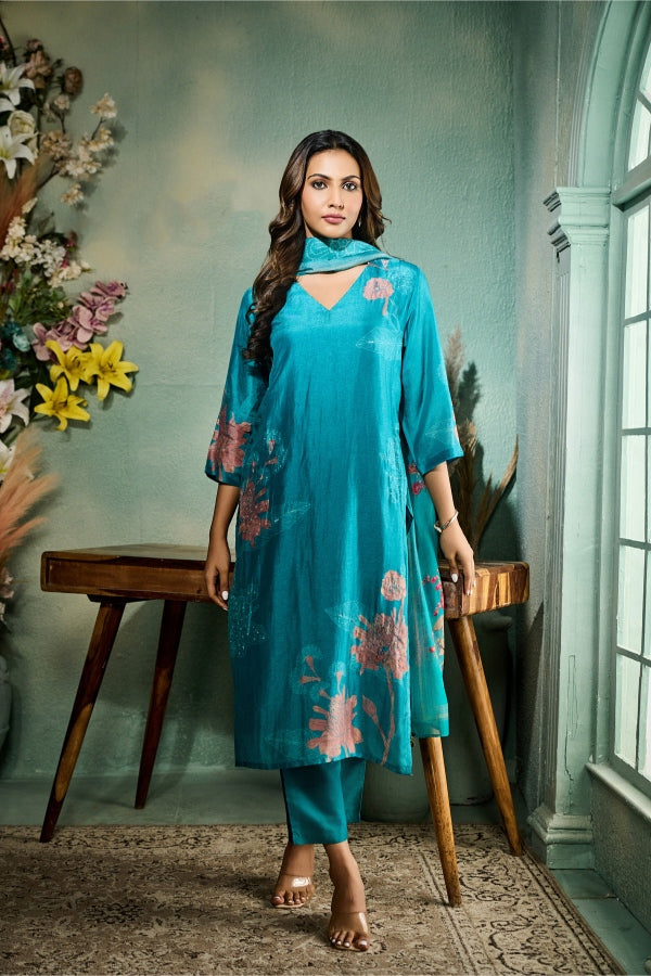 Teal Blue Salwar Set