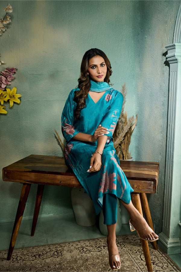 Teal Blue Salwar Set