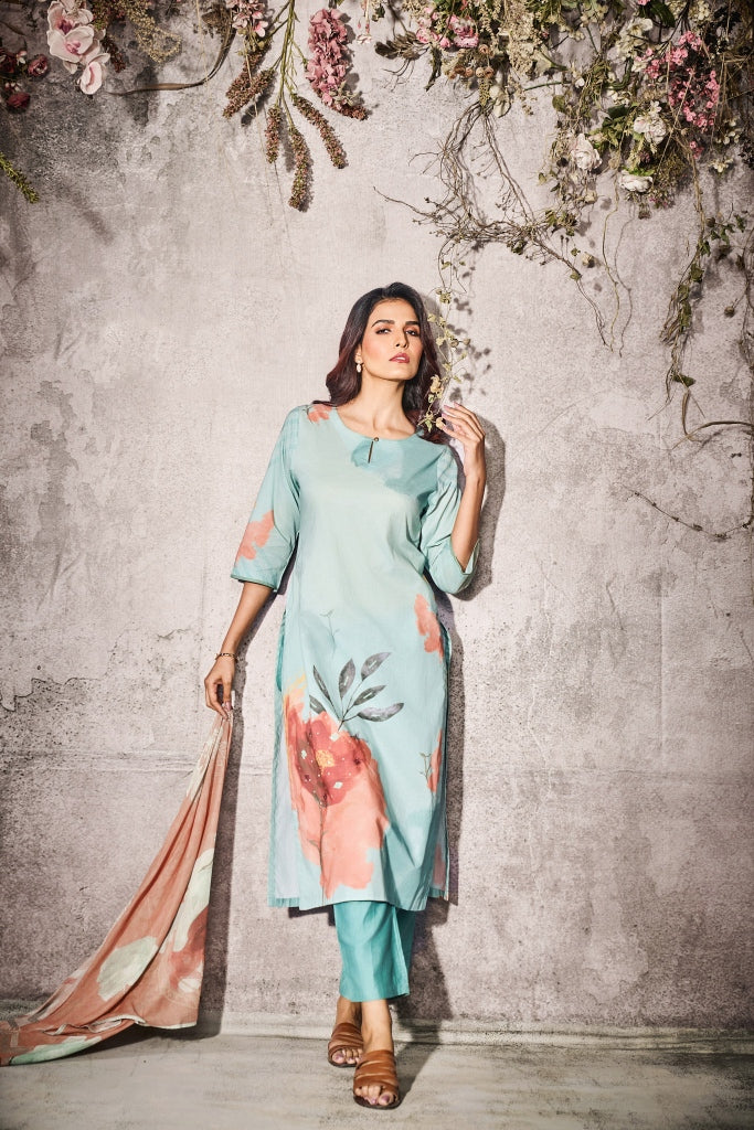 Mint Green Silk Salwar Set