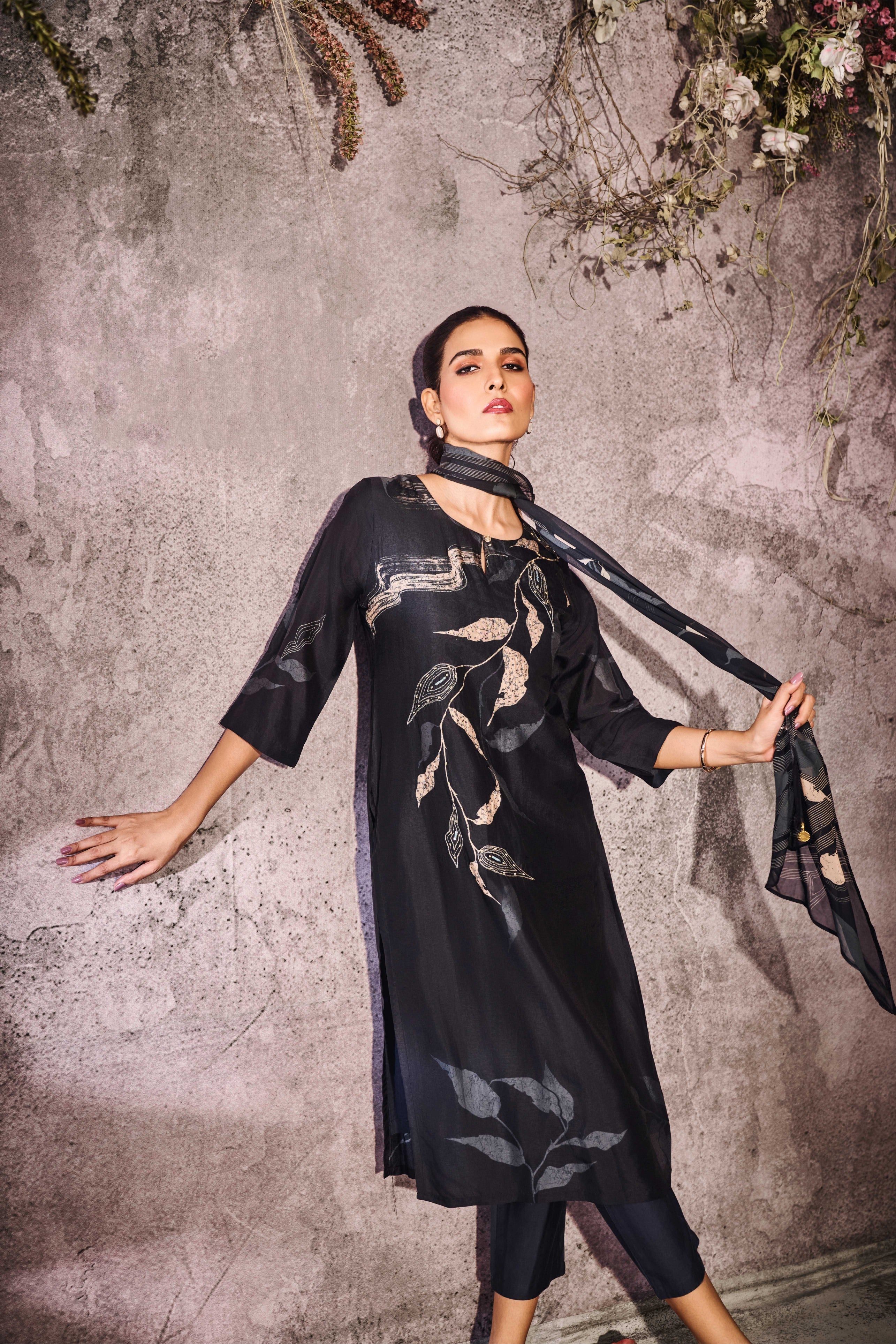 Black Printed Salwar Set