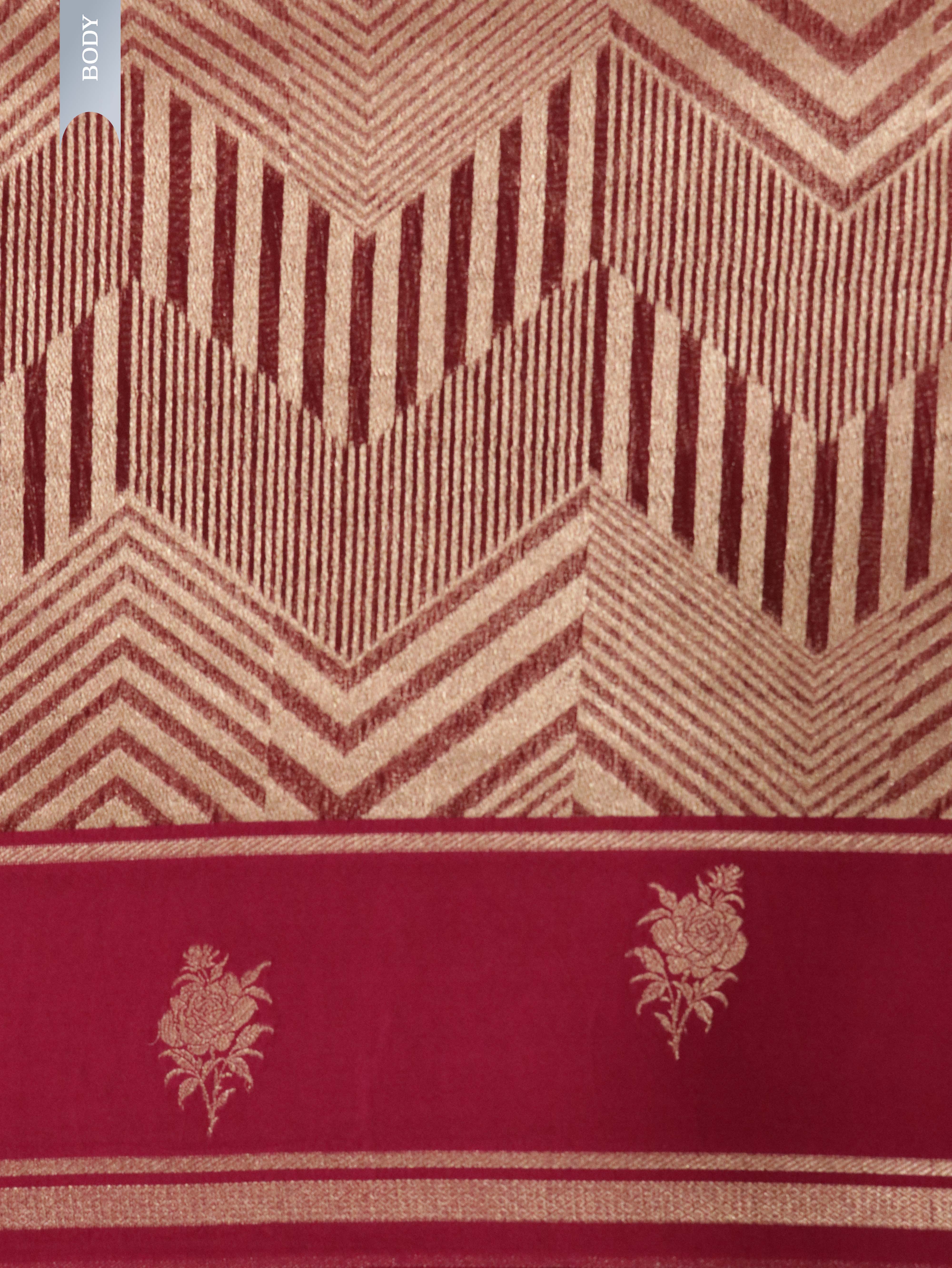 Magenta Pink Banarasi Tissue Silk Saree with Zari Weaving