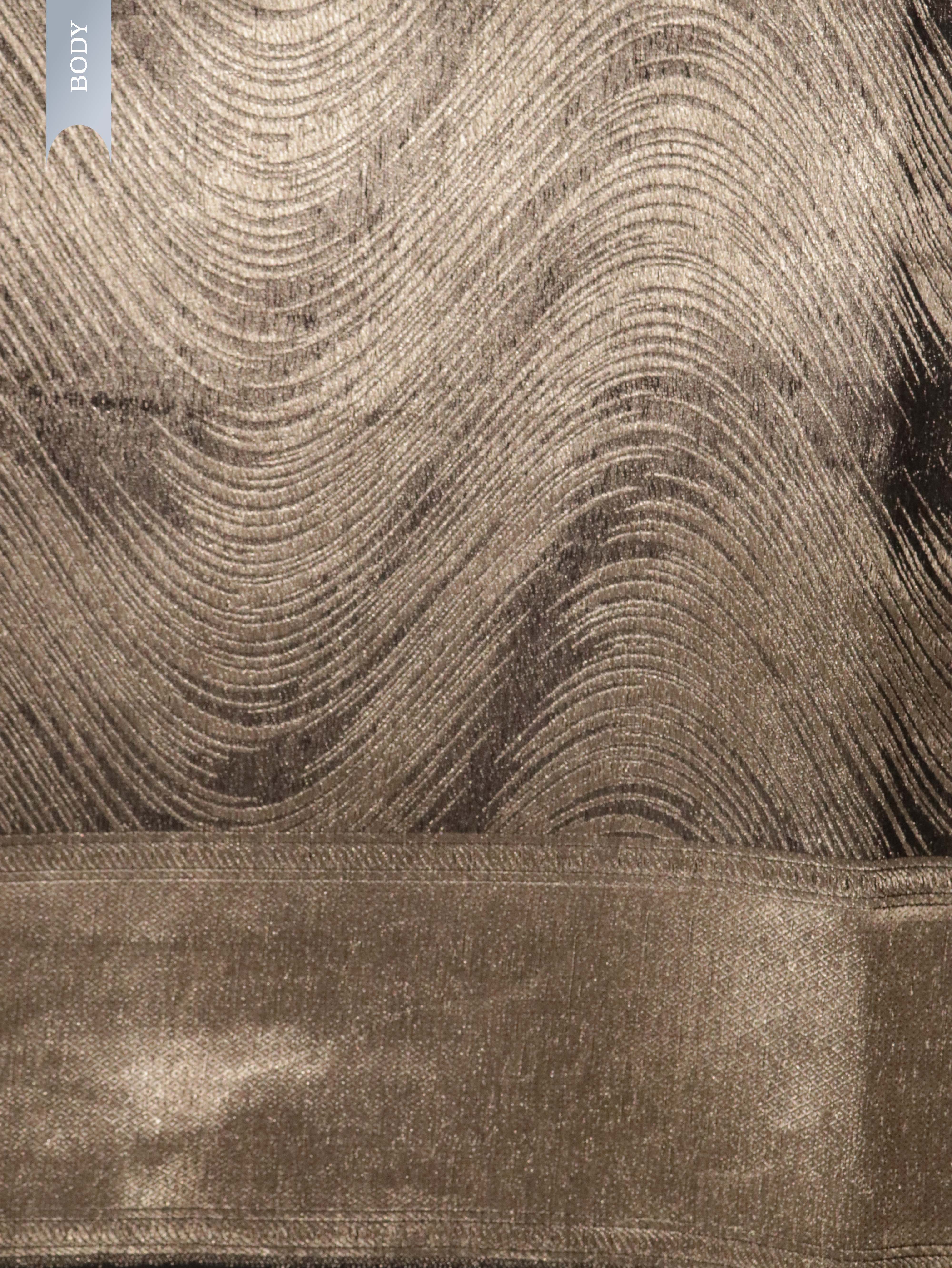 Black Organza Tissue Saree with Geometric Silver Zari Work