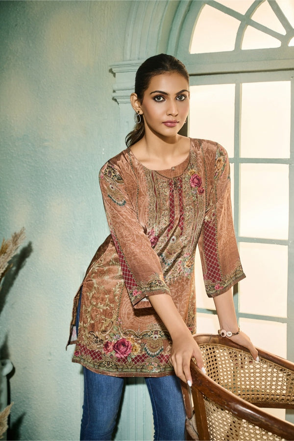 Mocha Brown Printed Tunic