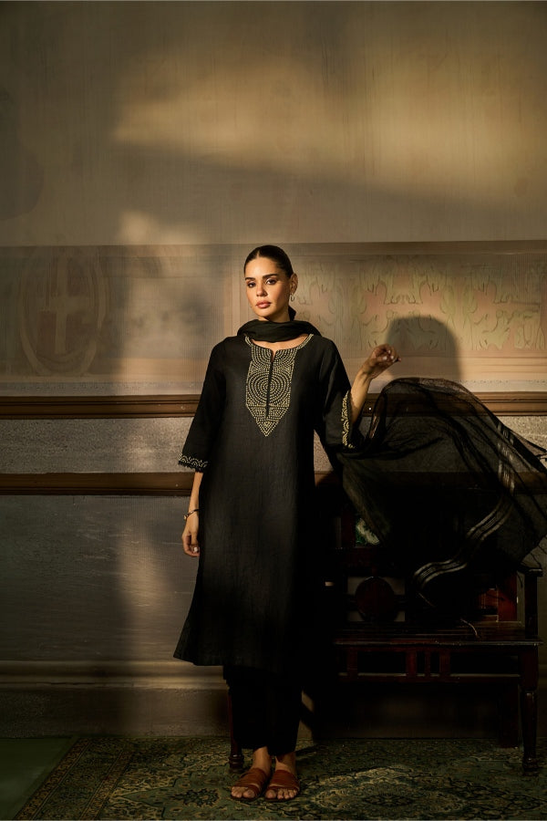 Classic Black Printed Salwar Set