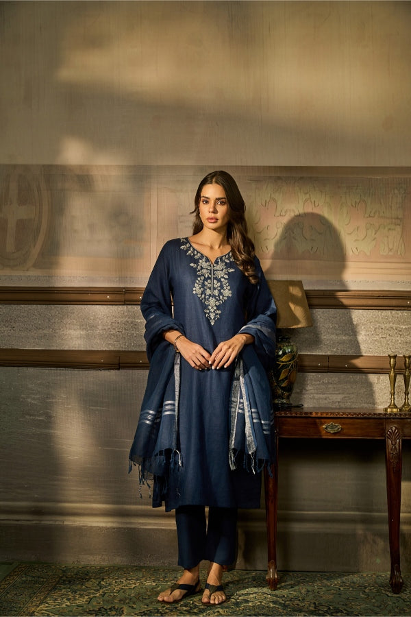 Midnight Blue Printed Salwar Set