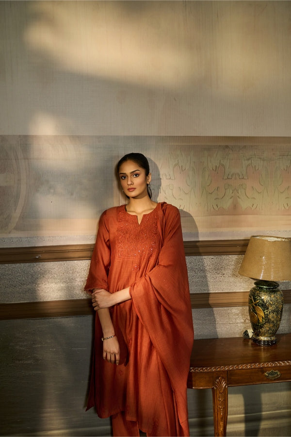 Rust Orange Salwar Set
