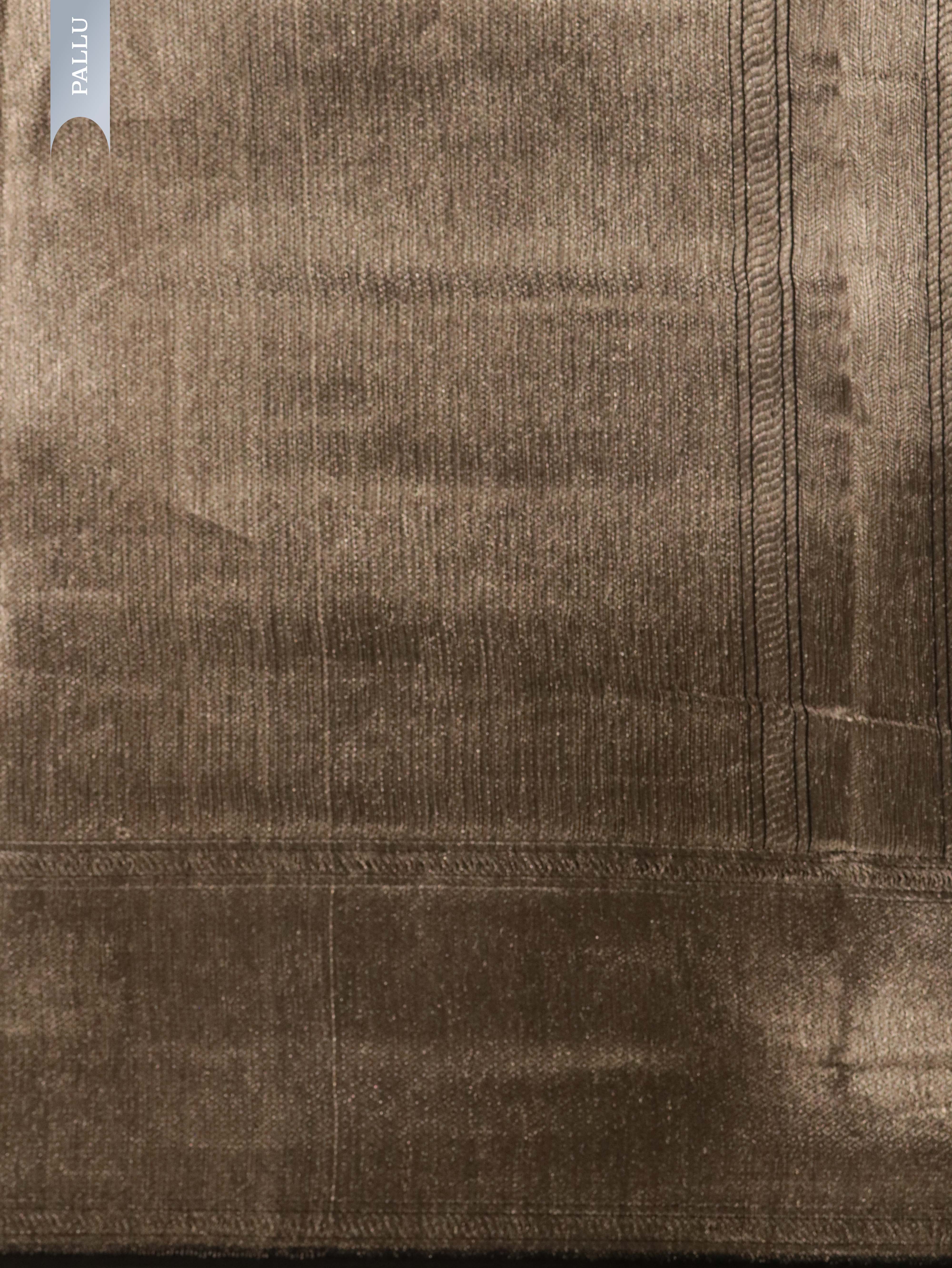 Black Organza Tissue Saree with Geometric Silver Zari Work