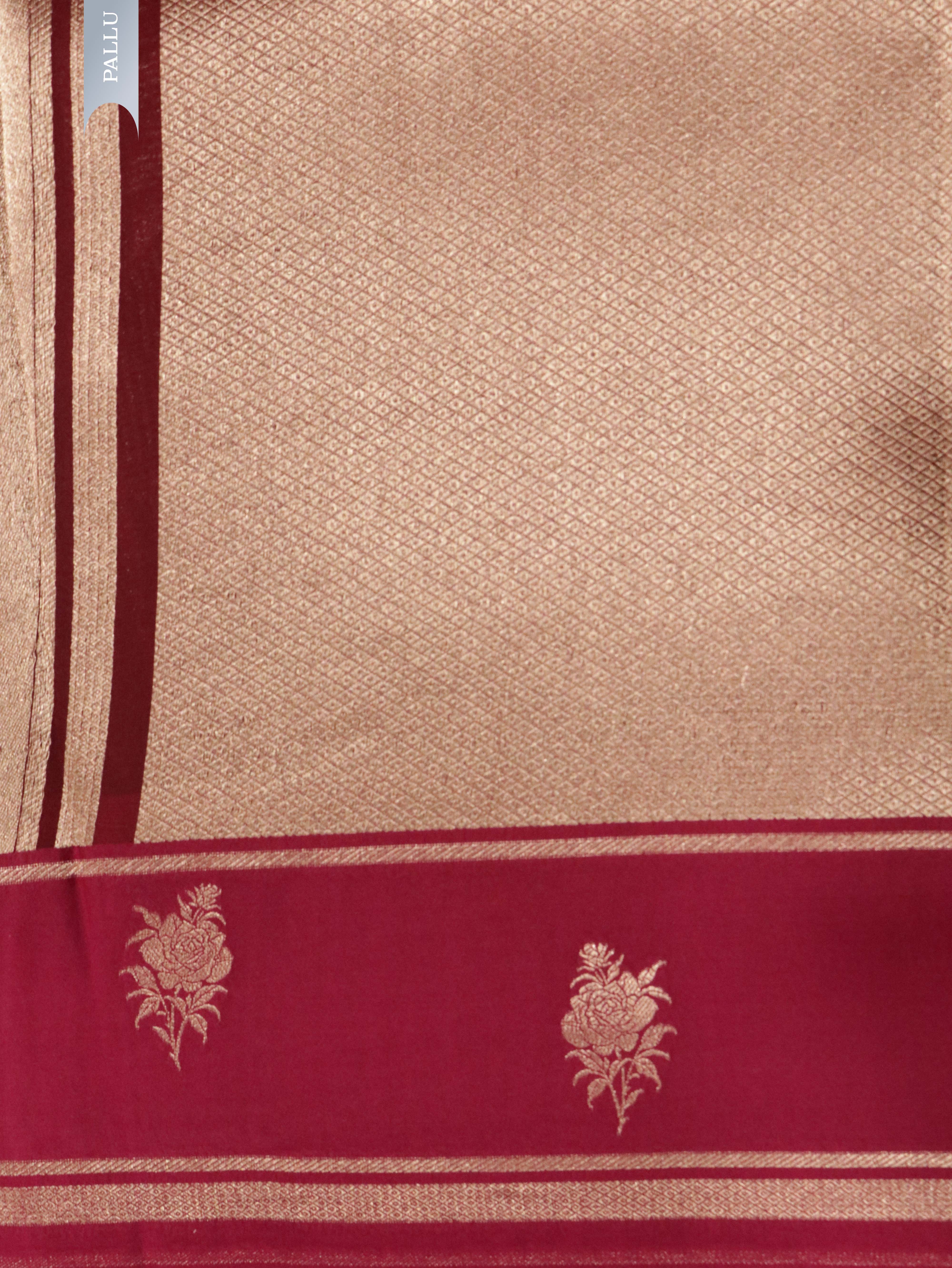 Magenta Pink Banarasi Tissue Silk Saree with Zari Weaving