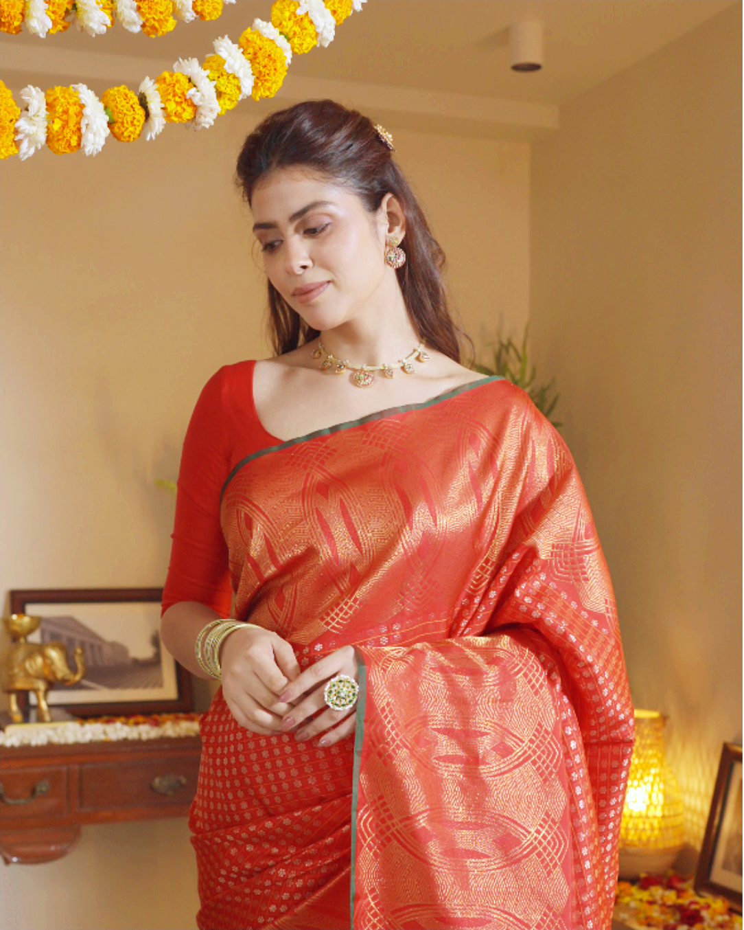 Red Kanchipuram Silk Saree